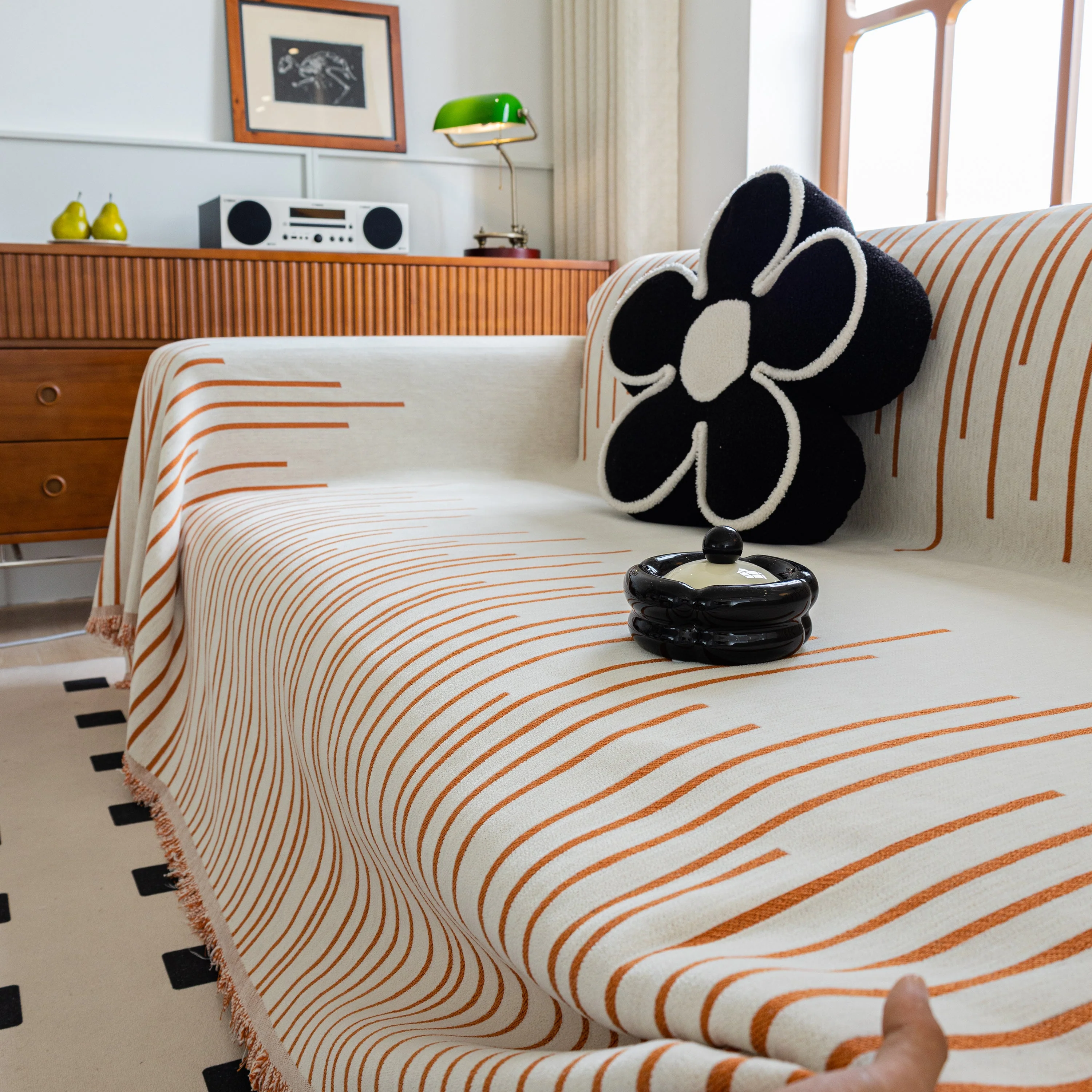 Boho Striped Jacquard Throw Sofa Slipcover Chenille Sofa Throws for Couches for Pets Kids Home Decor - Image 9