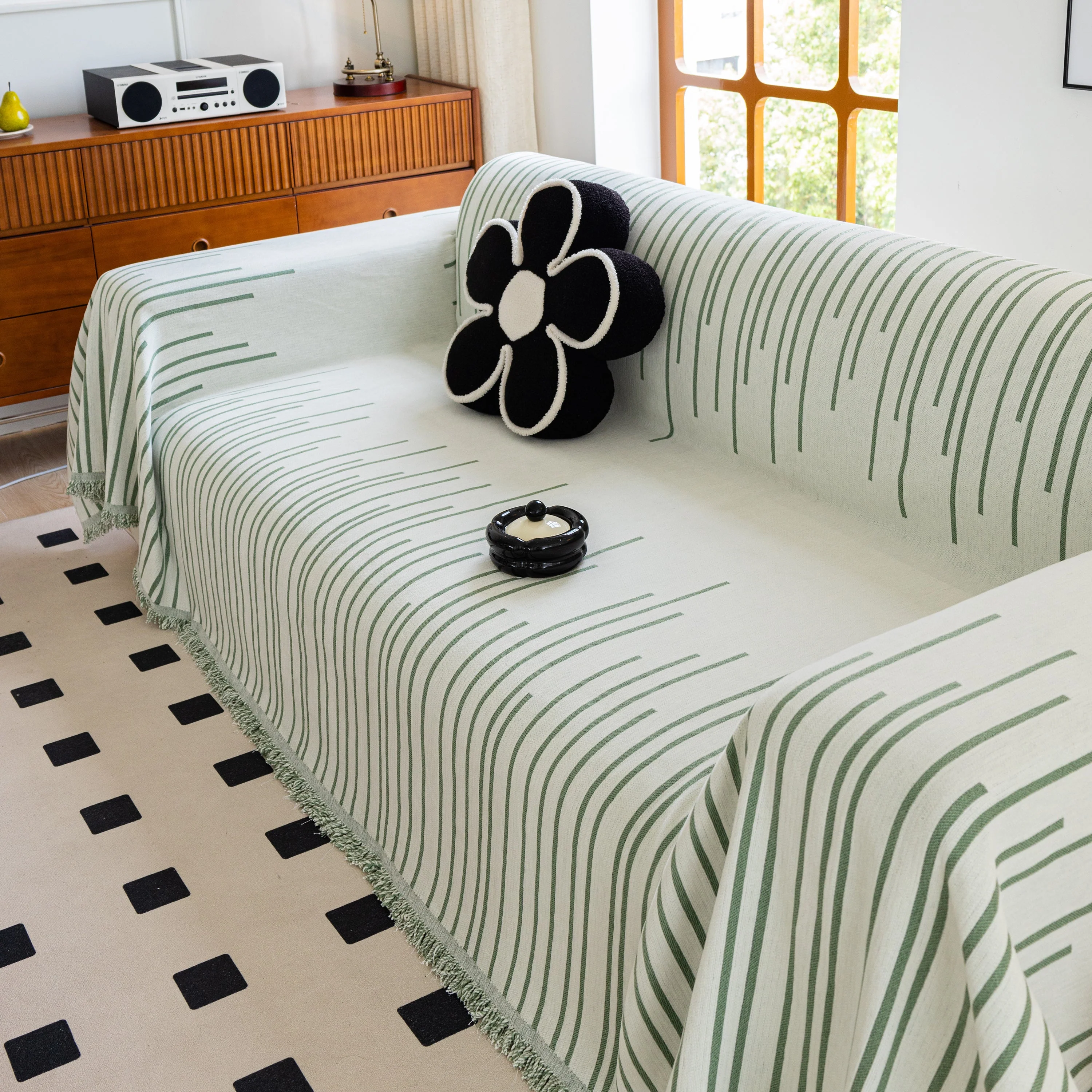 Boho Striped Jacquard Throw Sofa Slipcover Chenille Sofa Throws for Couches for Pets Kids Home Decor - Image 90