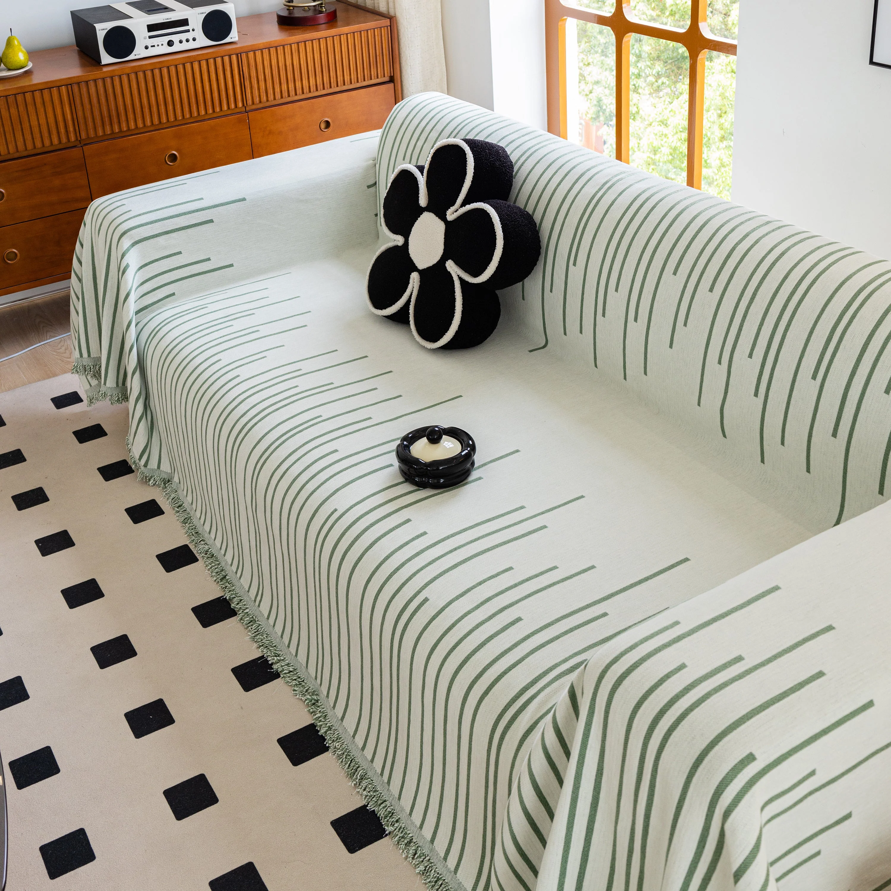 Boho Striped Jacquard Throw Sofa Slipcover Chenille Sofa Throws for Couches for Pets Kids Home Decor - Image 92