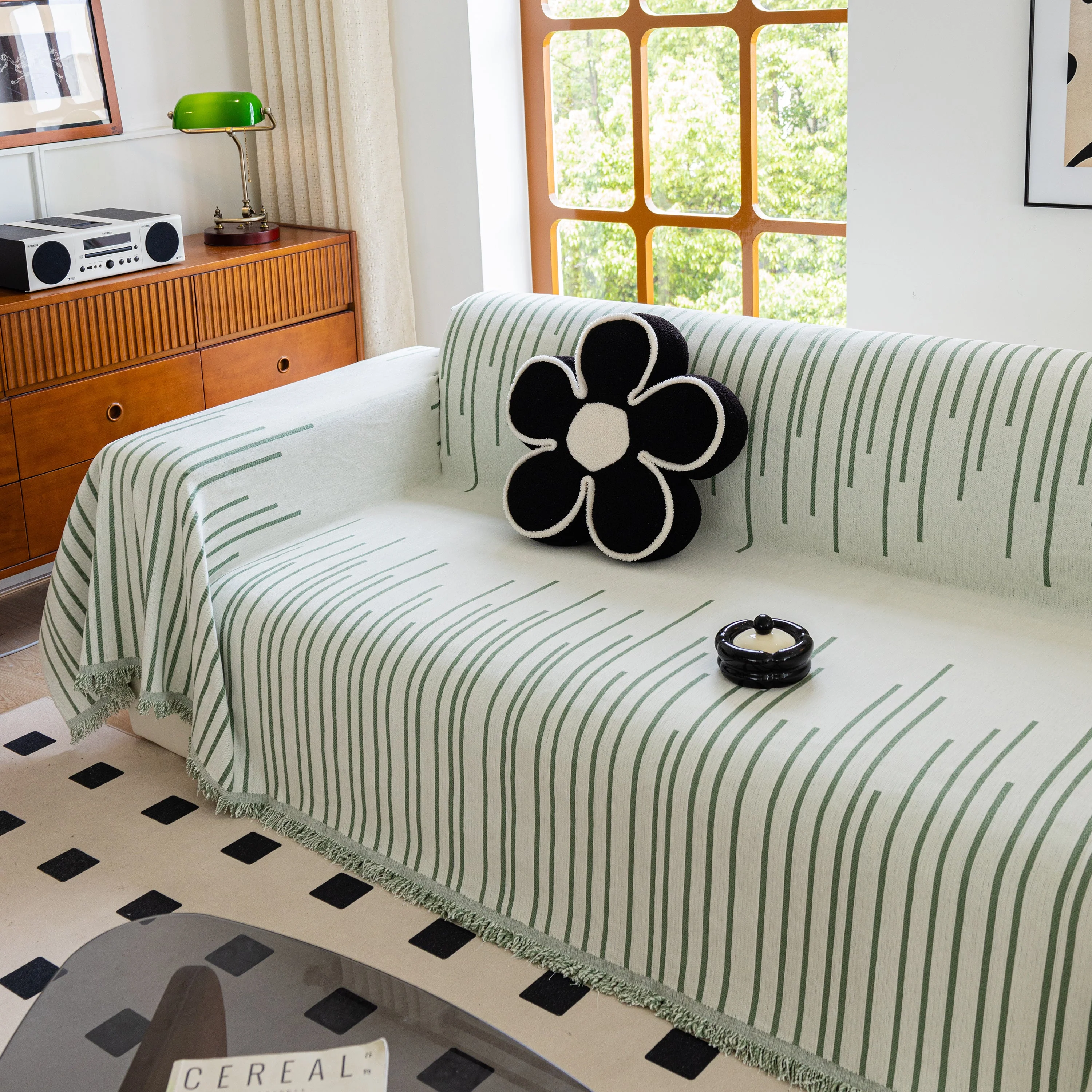Boho Striped Jacquard Throw Sofa Slipcover Chenille Sofa Throws for Couches for Pets Kids Home Decor - Image 93
