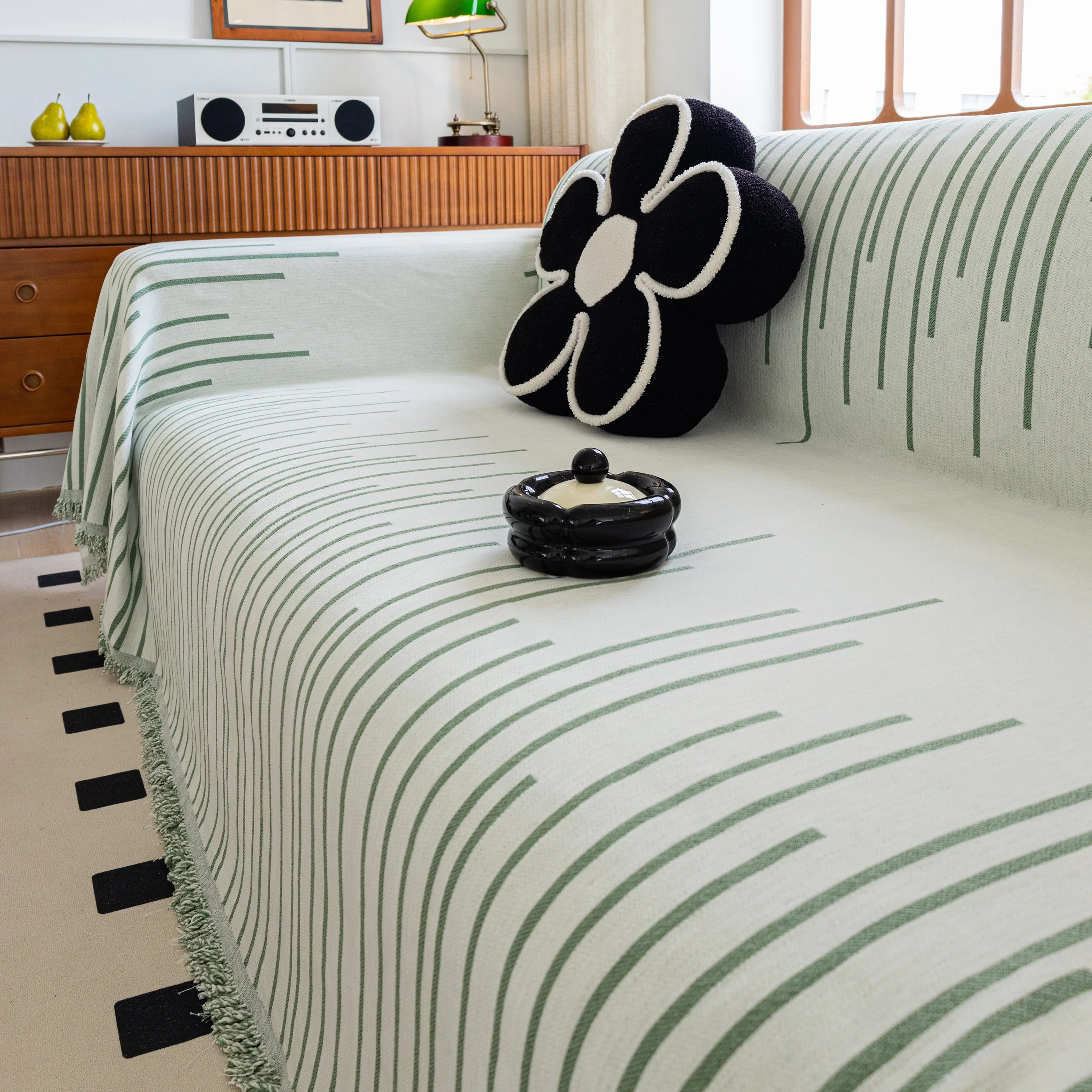 Boho Striped Jacquard Throw Sofa Slipcover Chenille Sofa Throws for Couches for Pets Kids Home Decor - Image 94