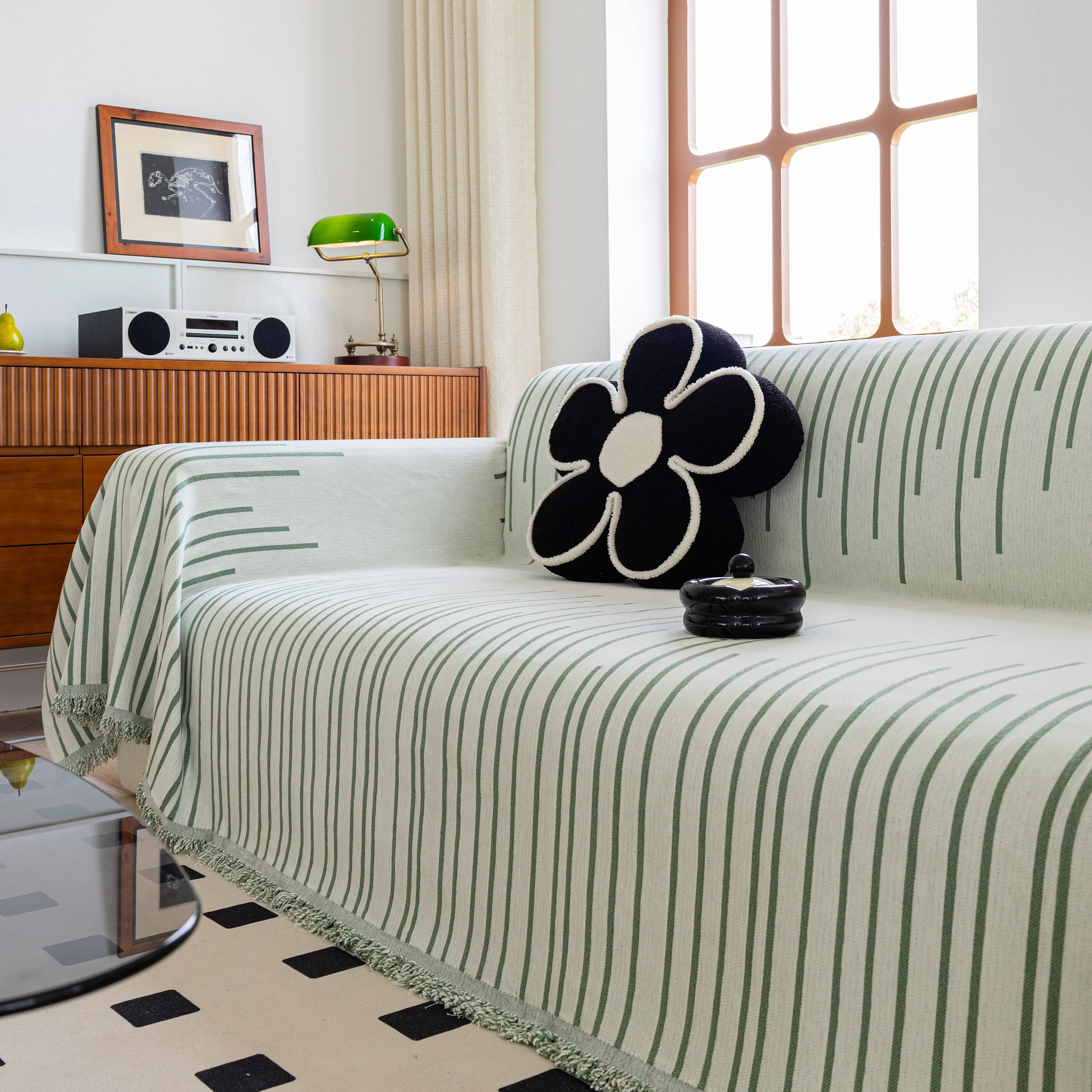 Boho Striped Jacquard Throw Sofa Slipcover Chenille Sofa Throws for Couches for Pets Kids Home Decor - Image 95