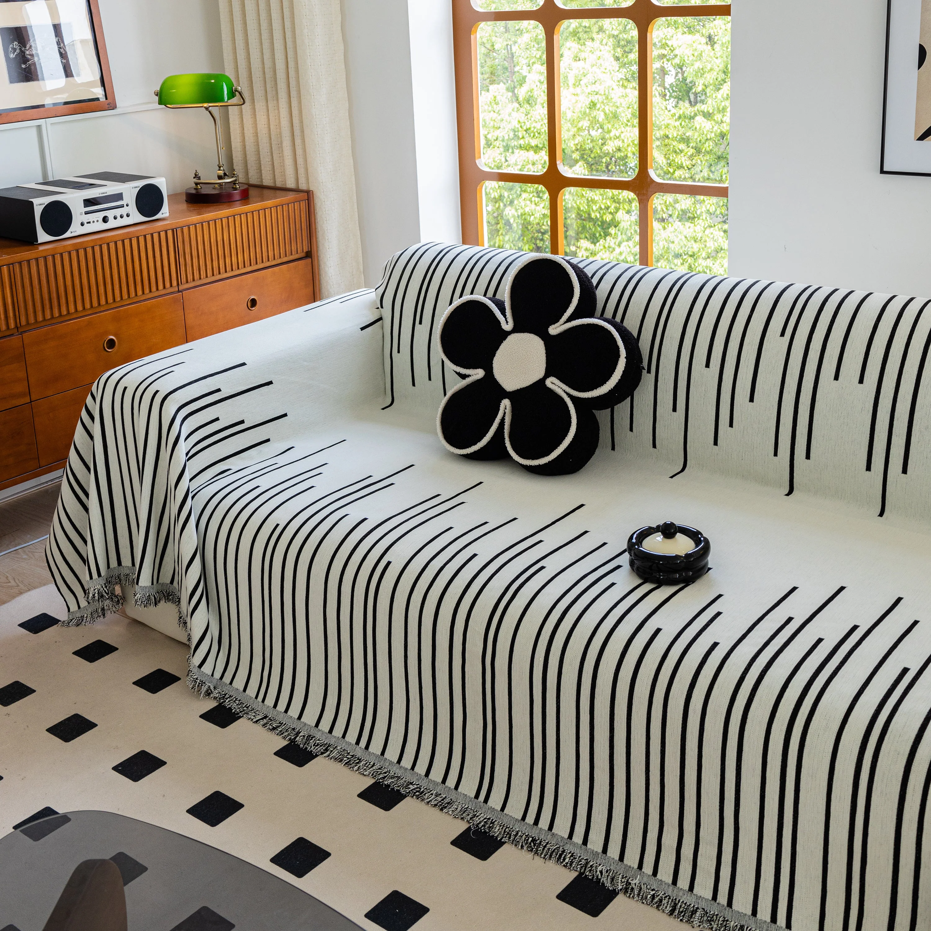 Boho Striped Jacquard Throw Sofa Slipcover Chenille Sofa Throws for Couches for Pets Kids Home Decor - Image 96