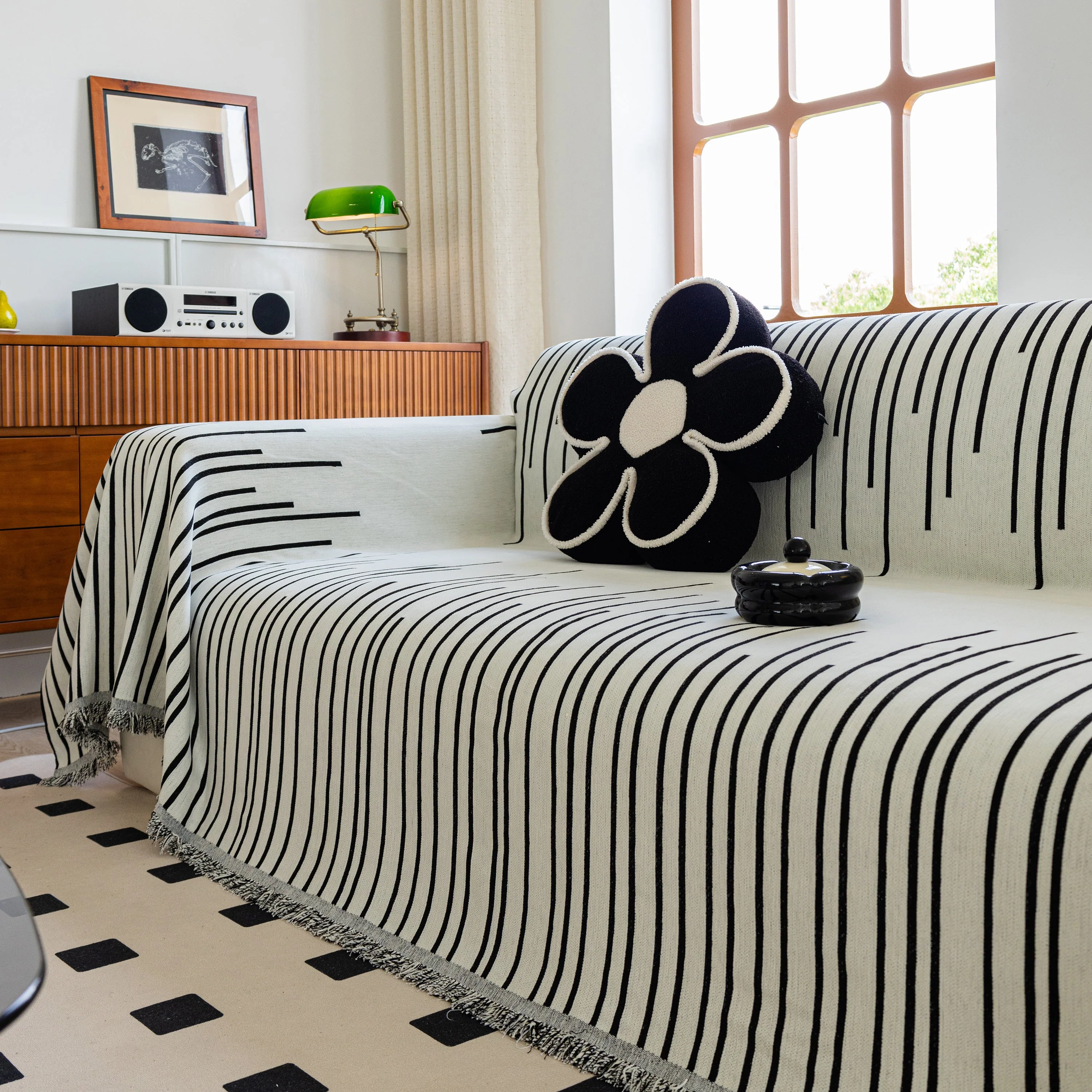 Boho Striped Jacquard Throw Sofa Slipcover Chenille Sofa Throws for Couches for Pets Kids Home Decor - Image 98