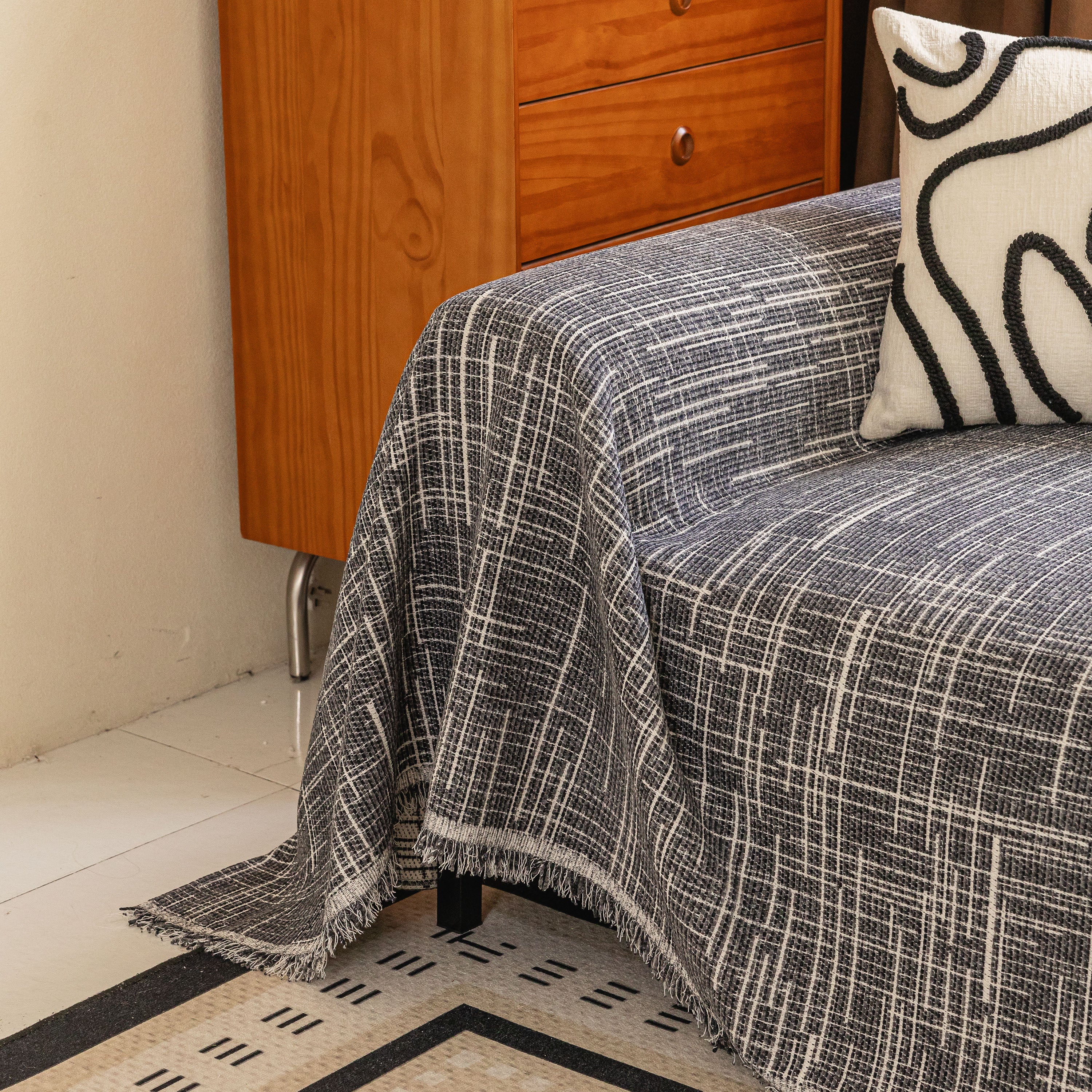 Boho Woven Sofa Throw Cover, Modern Soft Couch Protector for Pets & Living Room Decor - Image 39