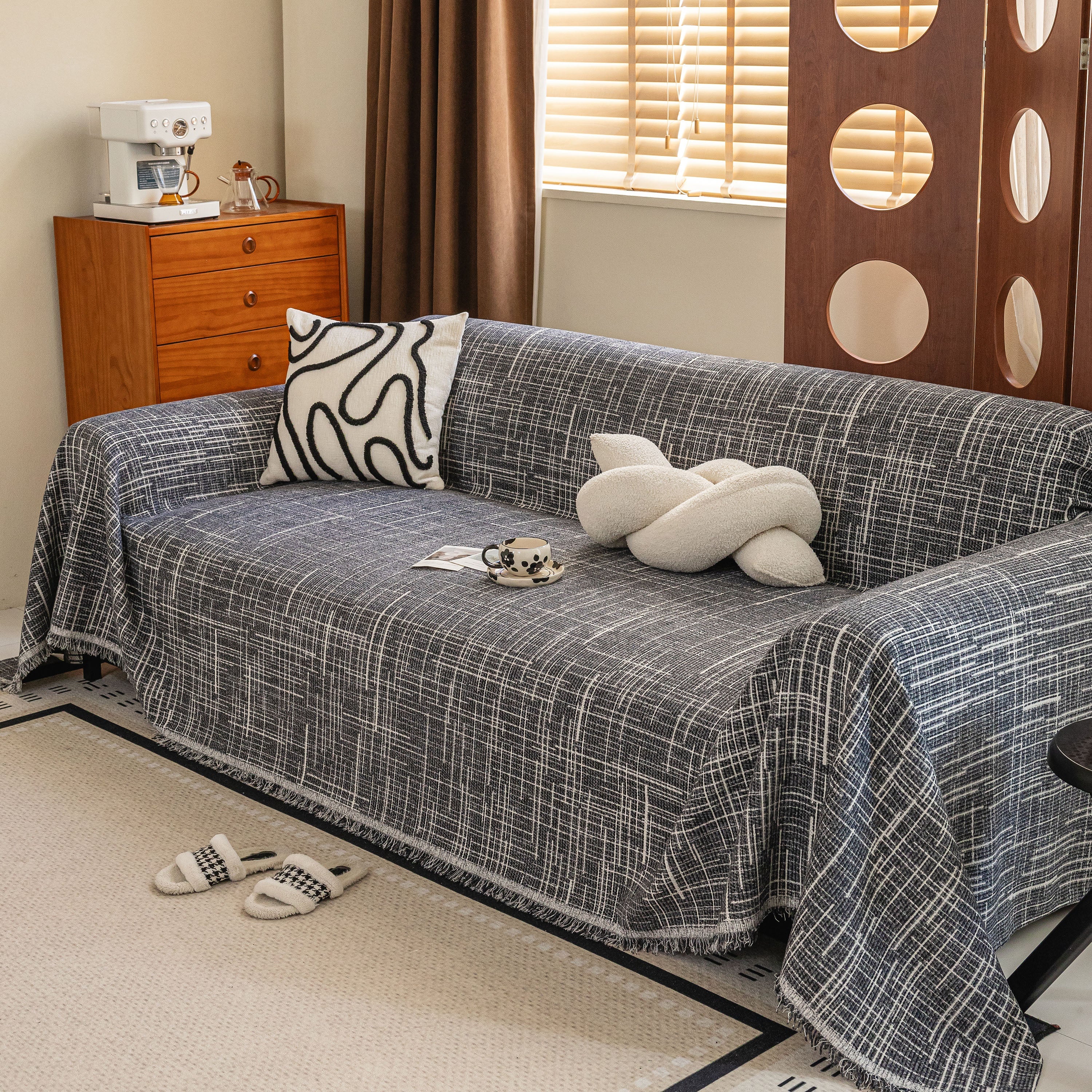 Boho Woven Sofa Throw Cover, Modern Soft Couch Protector for Pets & Living Room Decor - Image 57