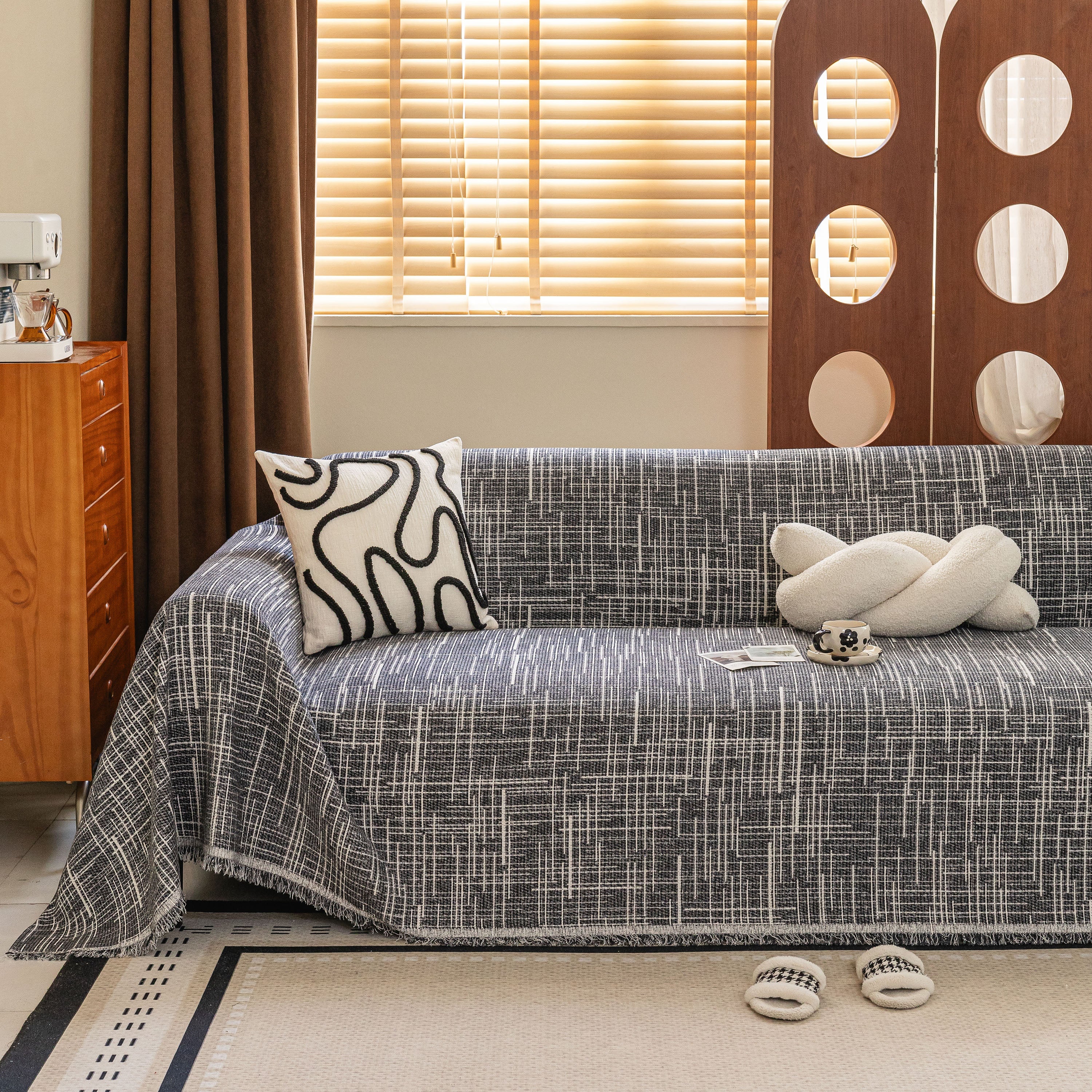 Boho Woven Sofa Throw Cover, Modern Soft Couch Protector for Pets & Living Room Decor - Image 59