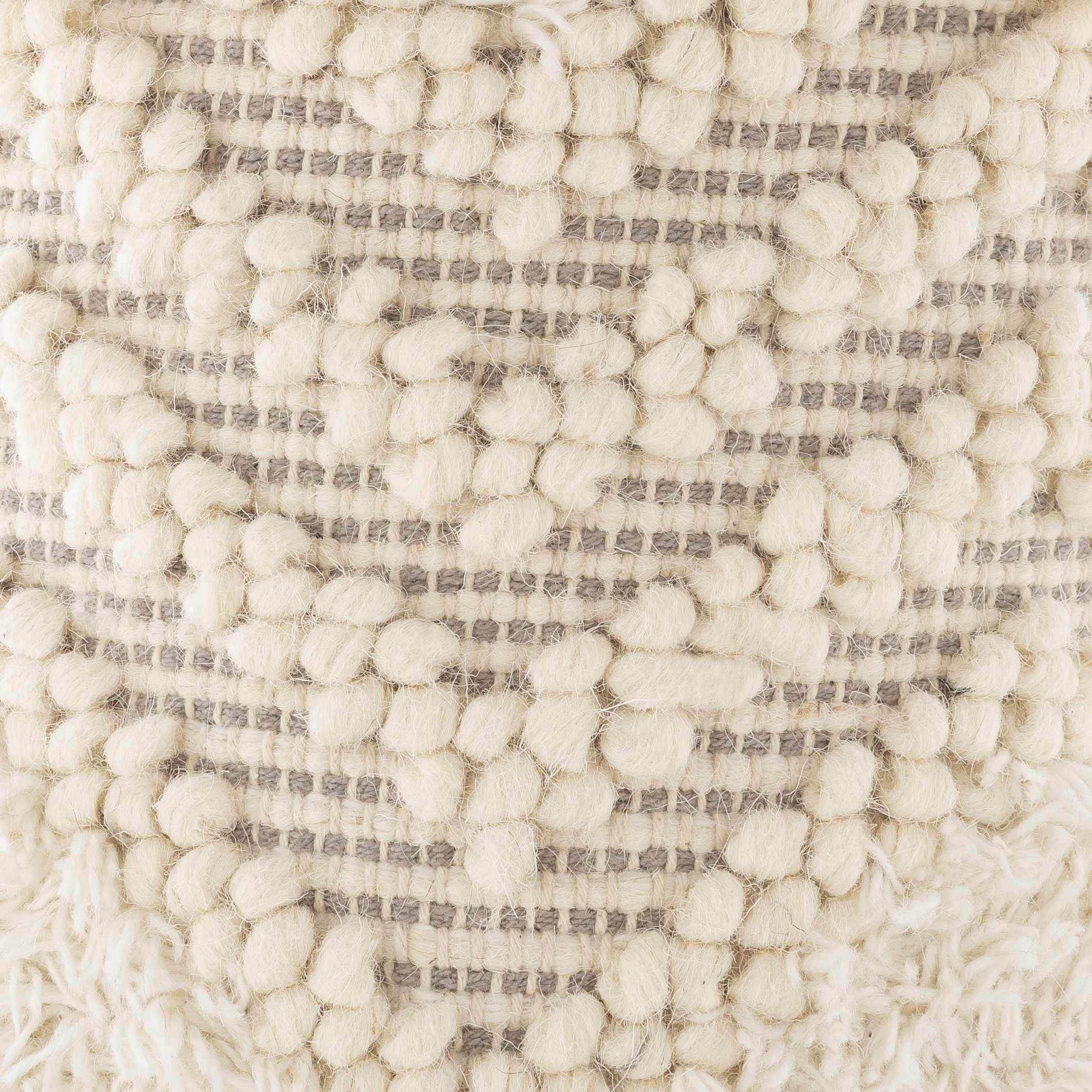 Bordon Ivory Textured Pom-Pom Stool - Image 3