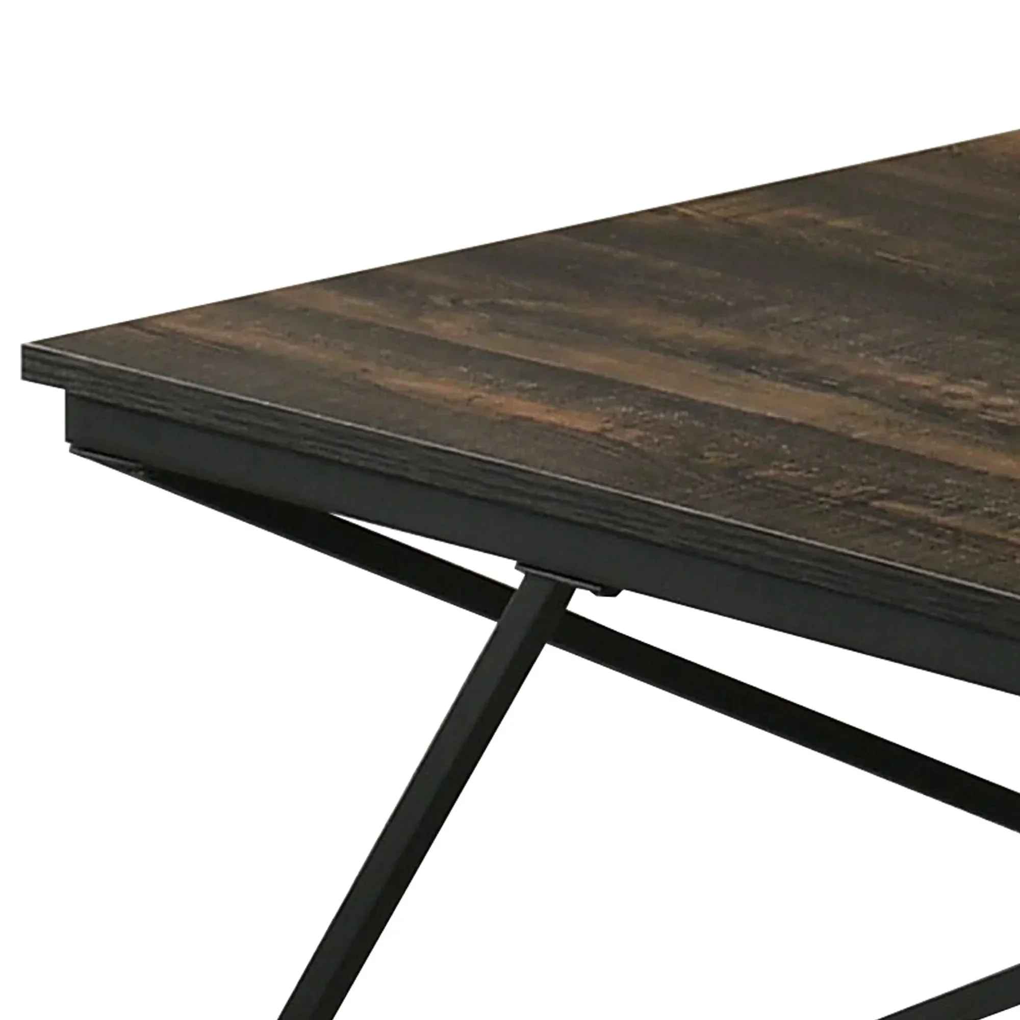 Borup Rustic 31.5" 3-Piece Coffee Table Set with Decorative Wrought Metal Side - Image 9