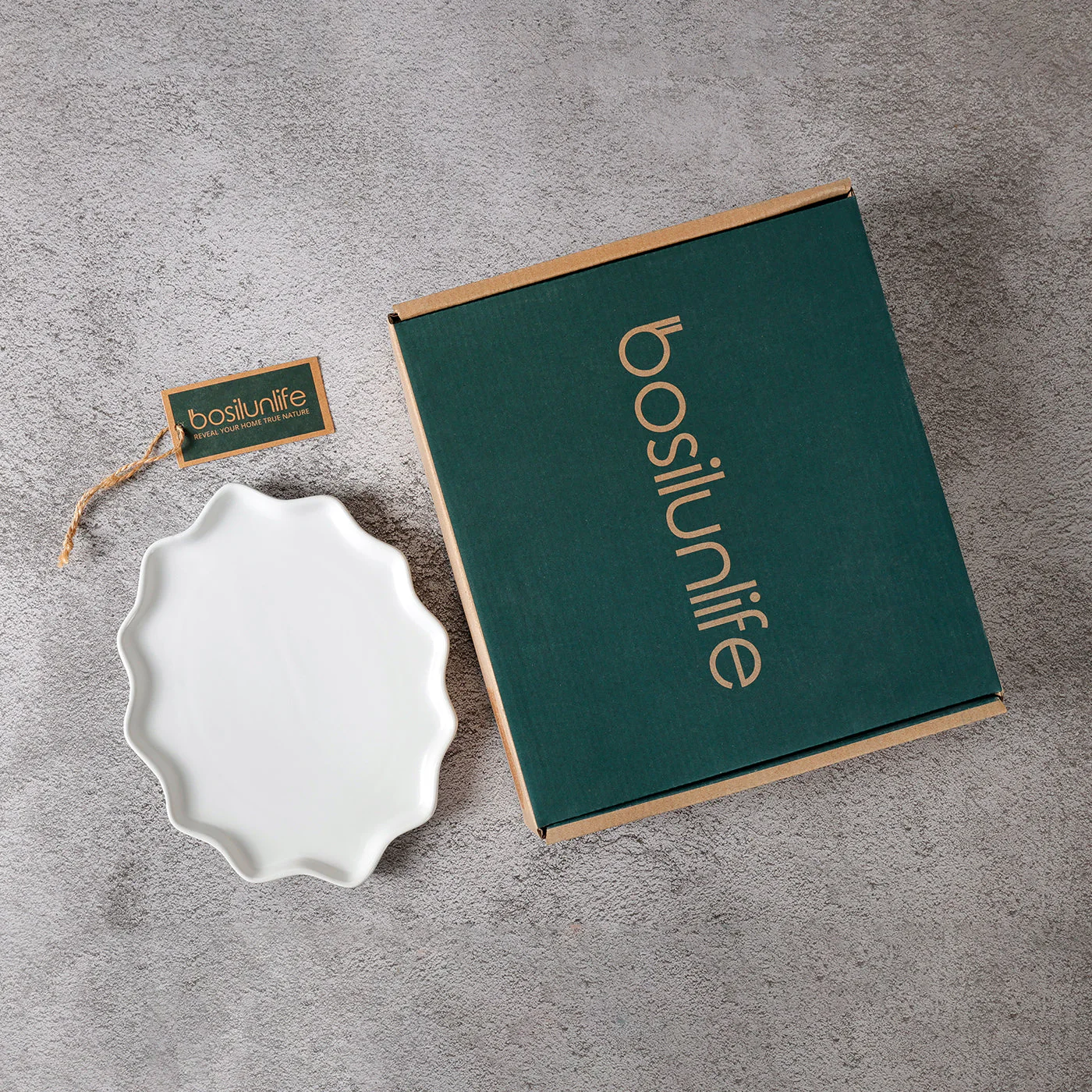 BosilunLife Bring Nature Inside Dinner Plate Recycled Eco-Clay 4-pcs set - Image 7