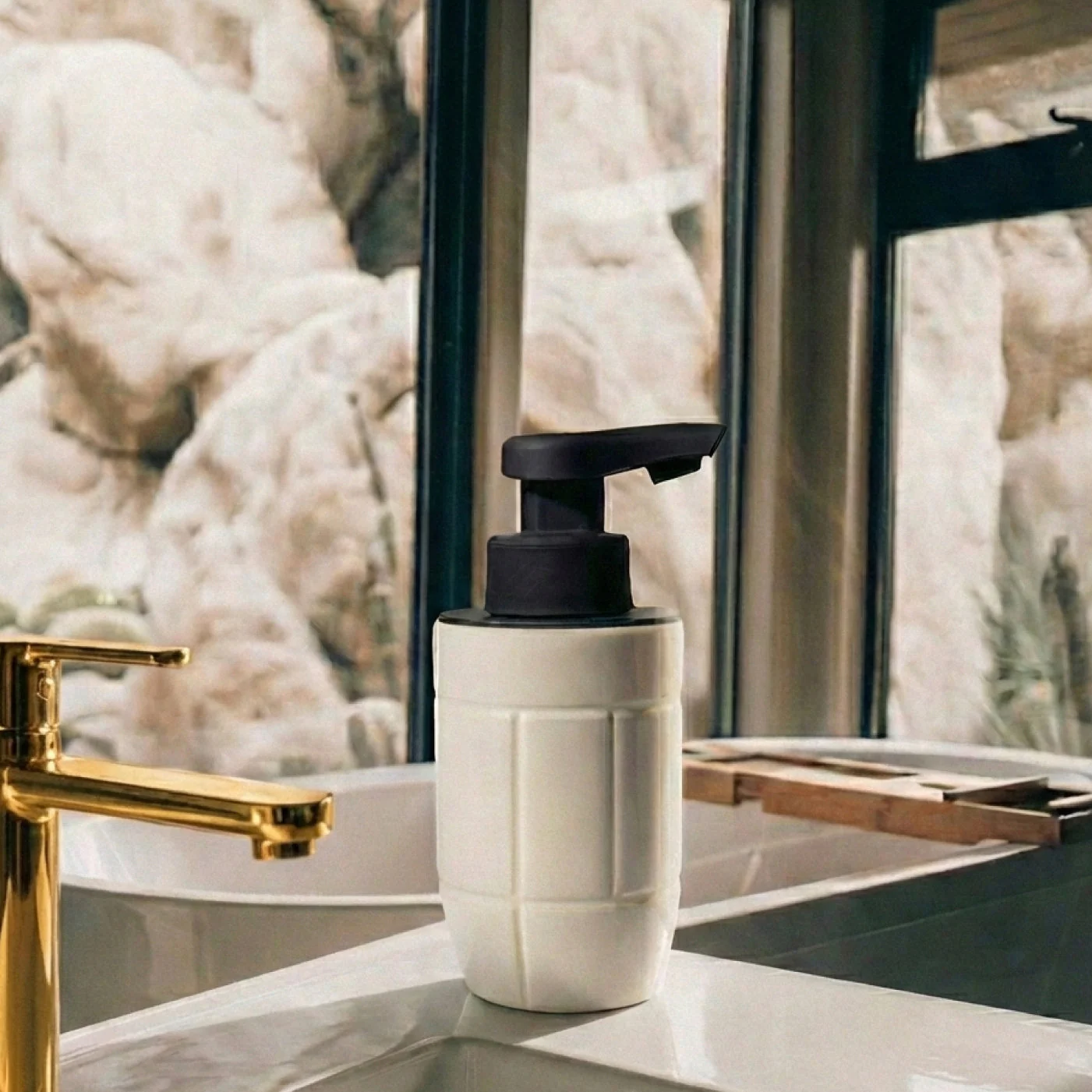 BosilunLife Eco-Brutalism Automatic Foaming Soap Dispenser Recycled Eco-Clay - Image 2