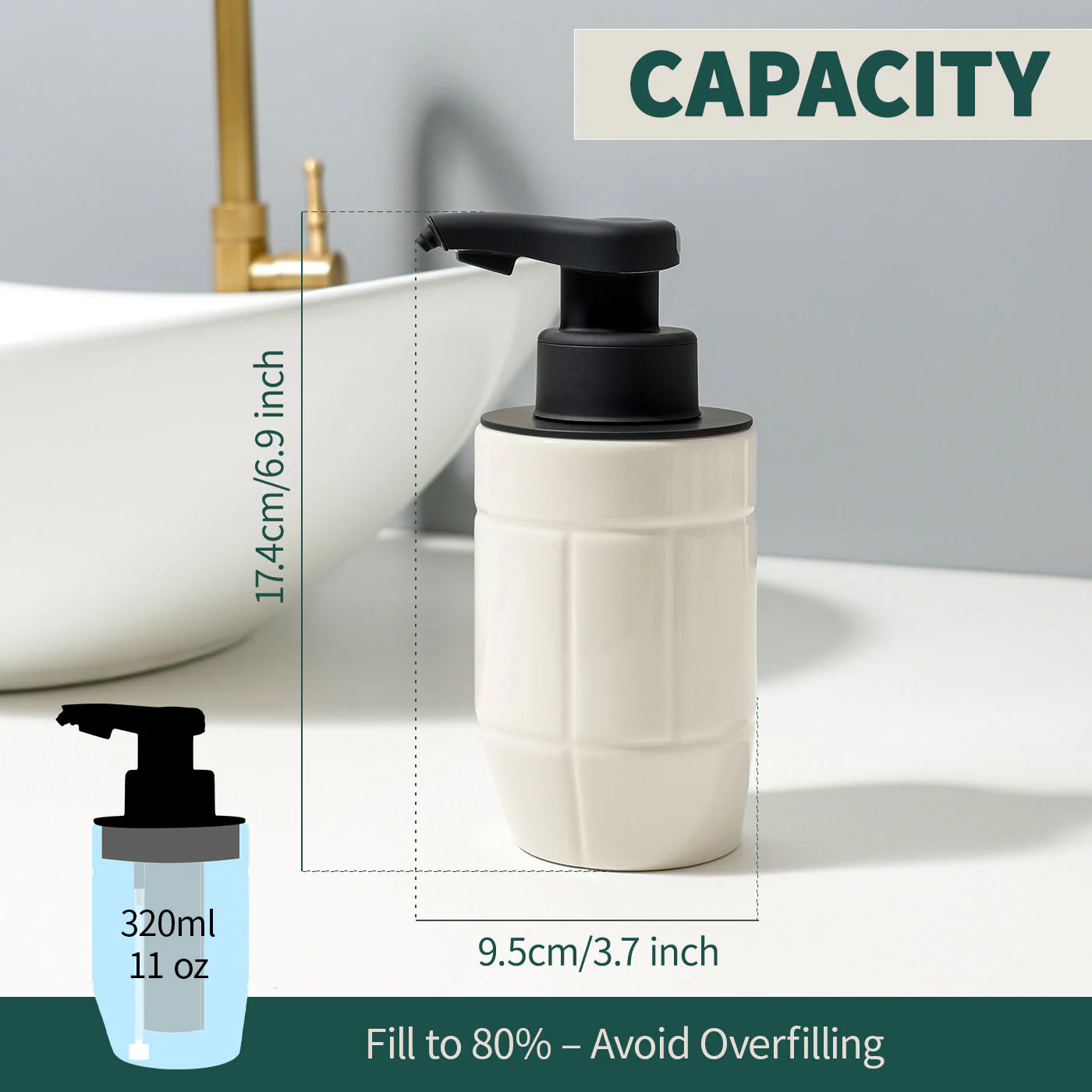 BosilunLife Eco-Brutalism Automatic Foaming Soap Dispenser Recycled Eco-Clay - Image 3