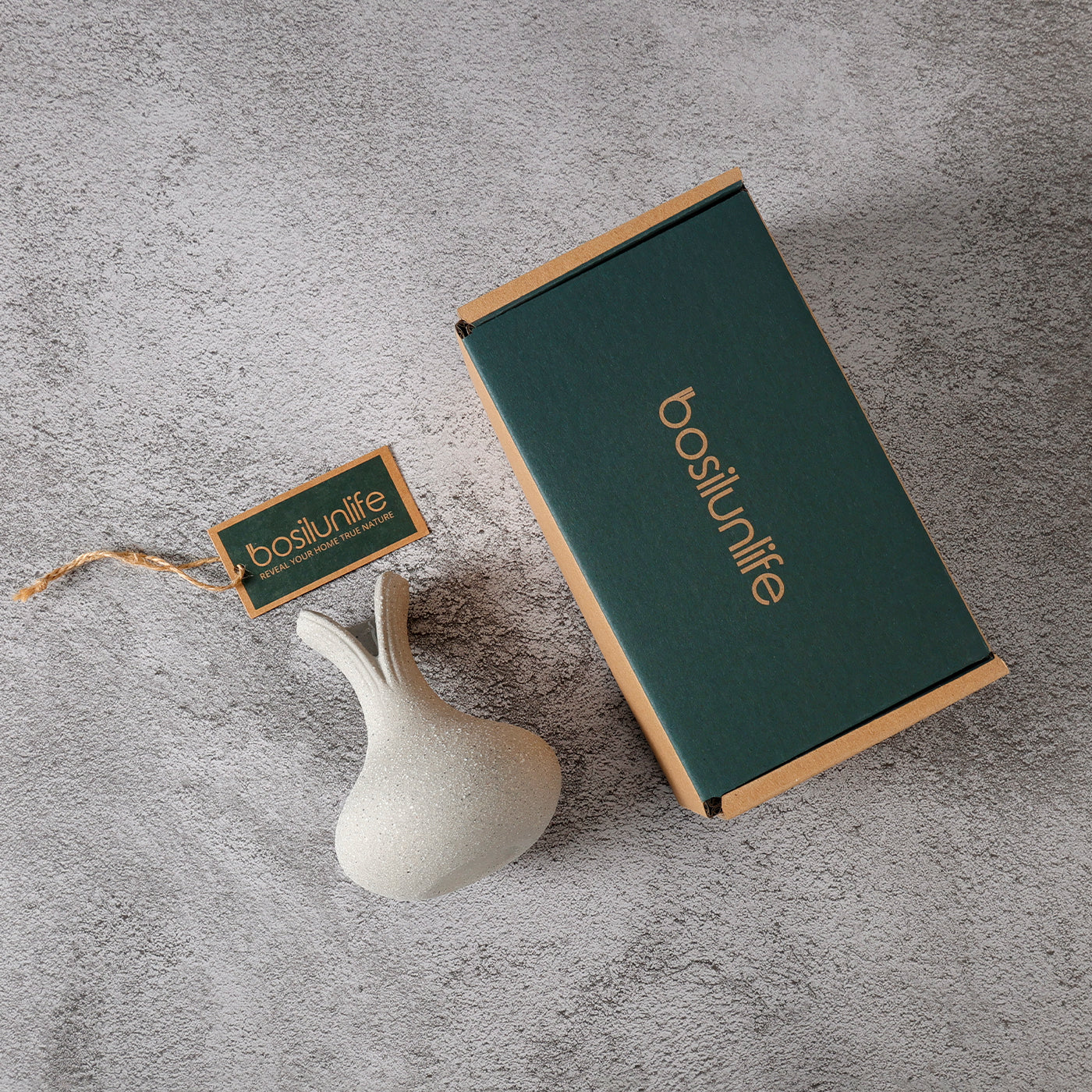 BosilunLife Grey Flower Vase Recycled Eco-Clay - Image 4