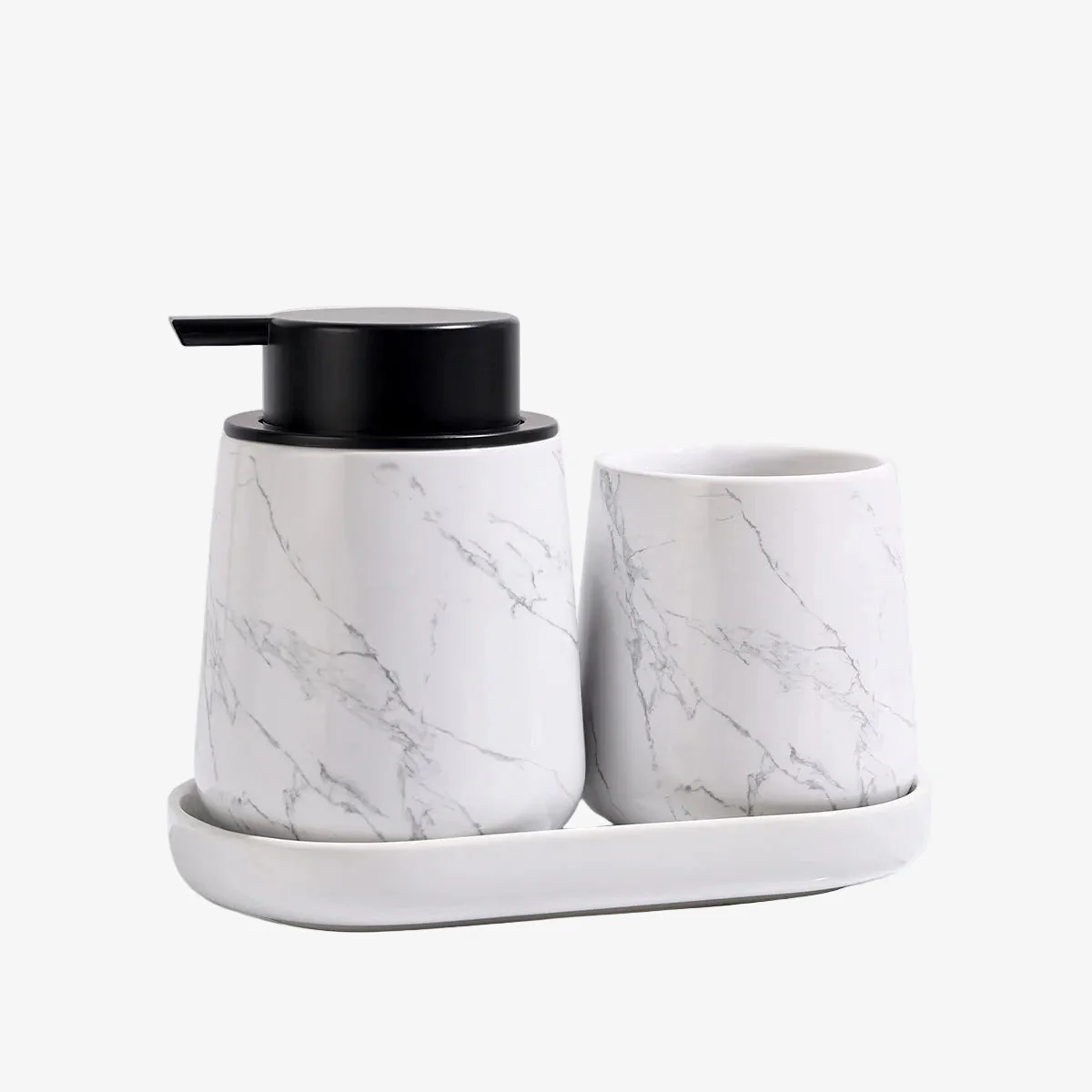 BosilunLife Marble Foaming Bathroom Set Recycled Eco-Clay - Image 2
