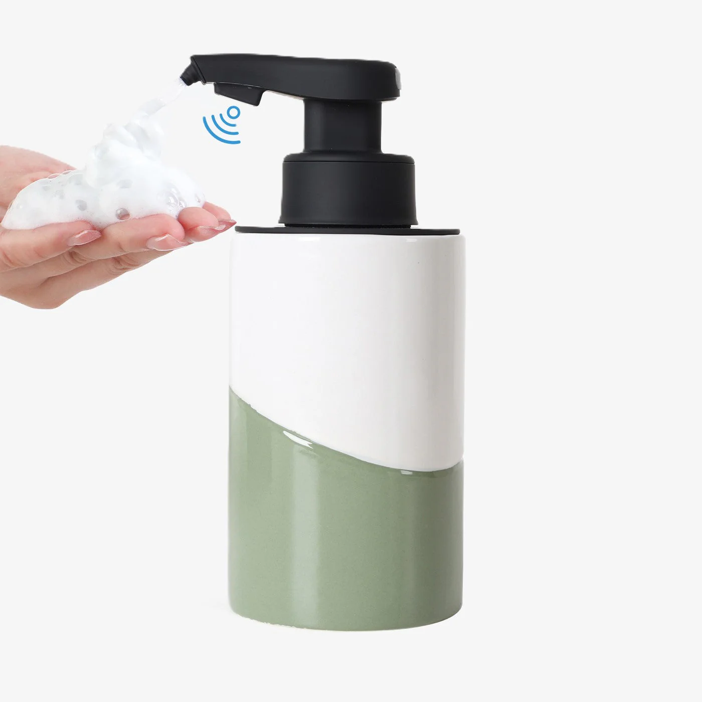 BosilunLife Nordic Garden Automatic Foaming Soap Dispenser Recycled Eco-Clay 10 oz