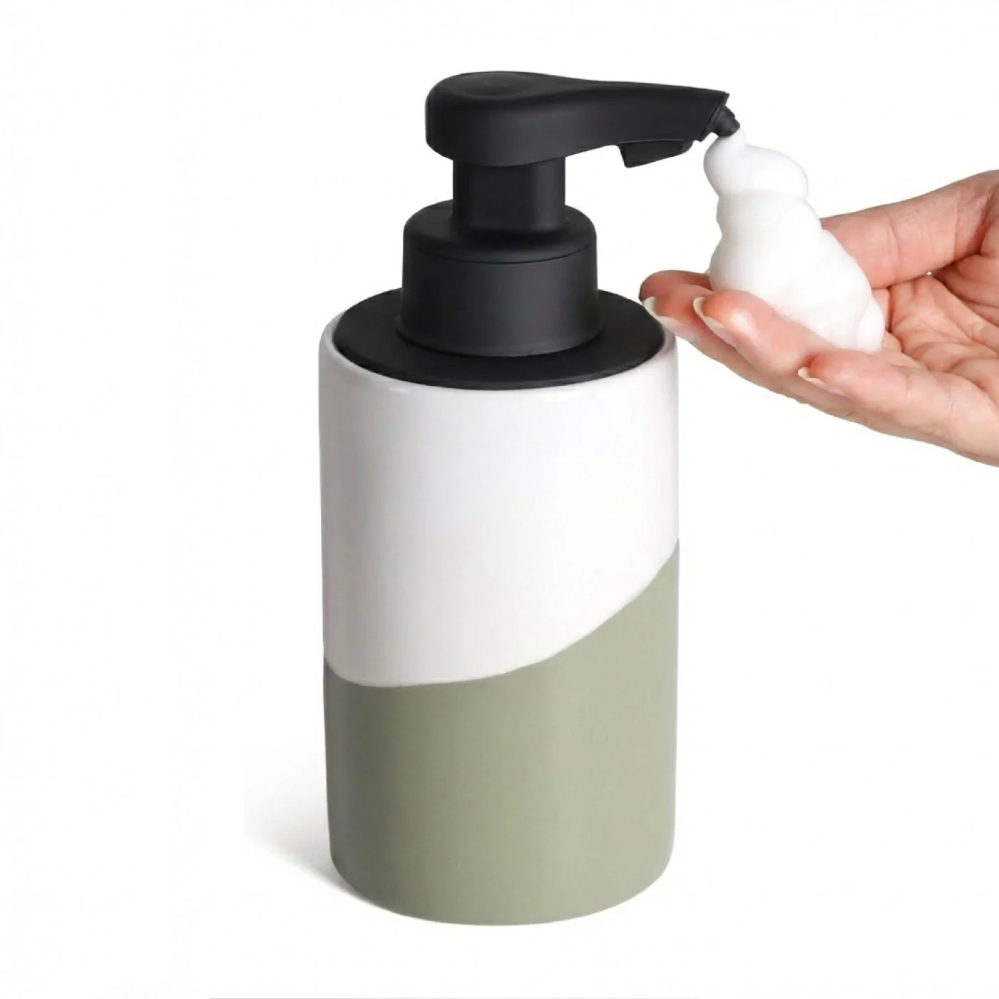 BosilunLife Nordic Garden Automatic Foaming Soap Dispenser Recycled Eco-Clay 10 oz - Image 5