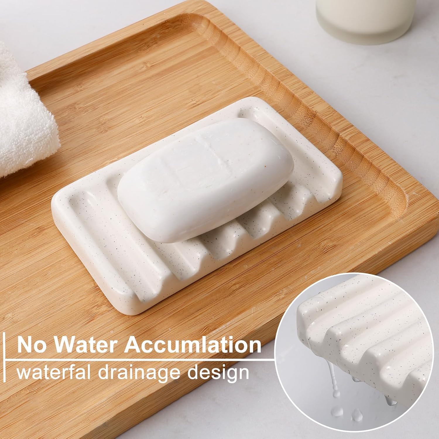 BosilunLife Pockmark Foaming Bathroom Set Recycled Eco-Clay - Image 4
