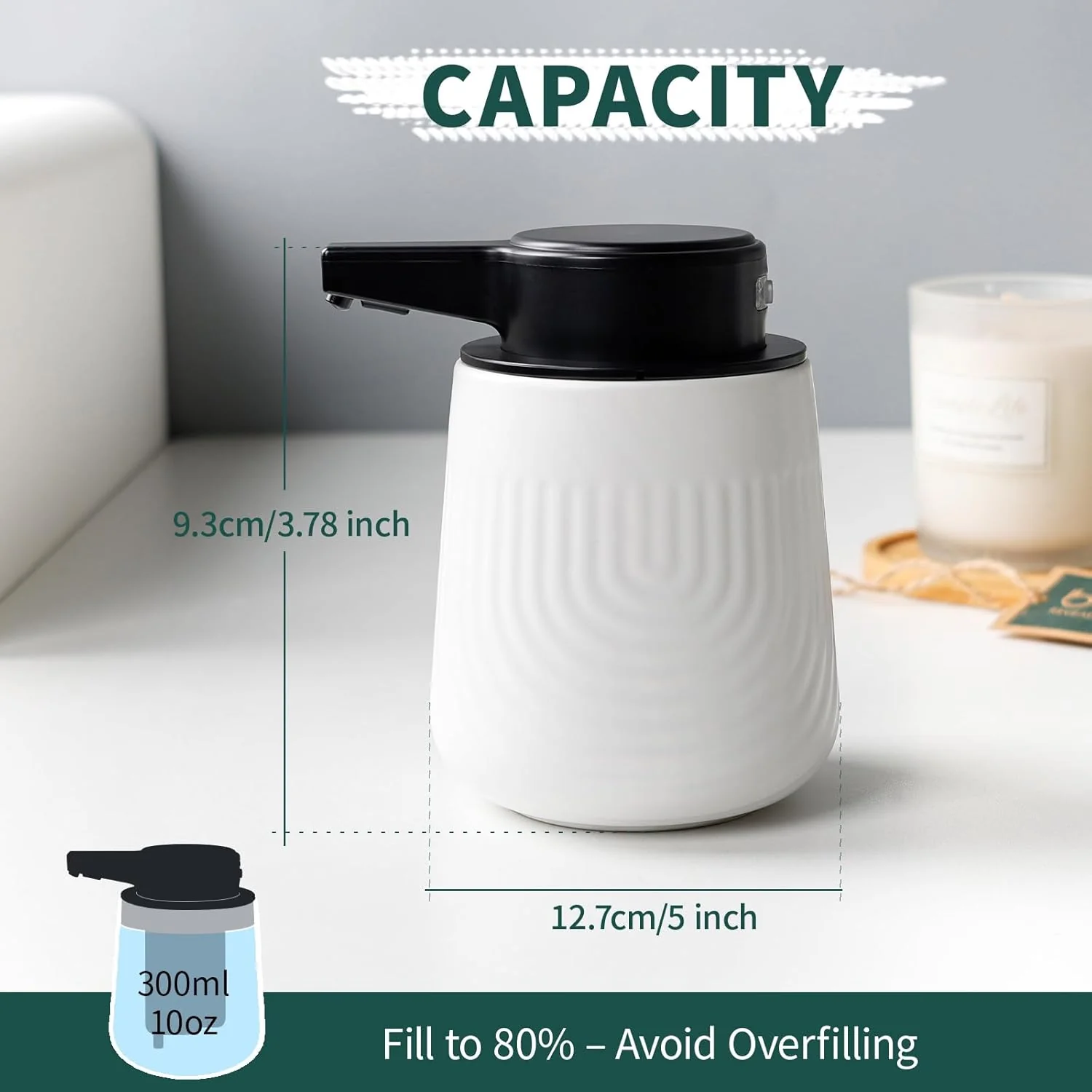 BosilunLife SoftWave Automatic Foaming Soap Dispenser Recycled Eco-Clay 10 oz - Image 4