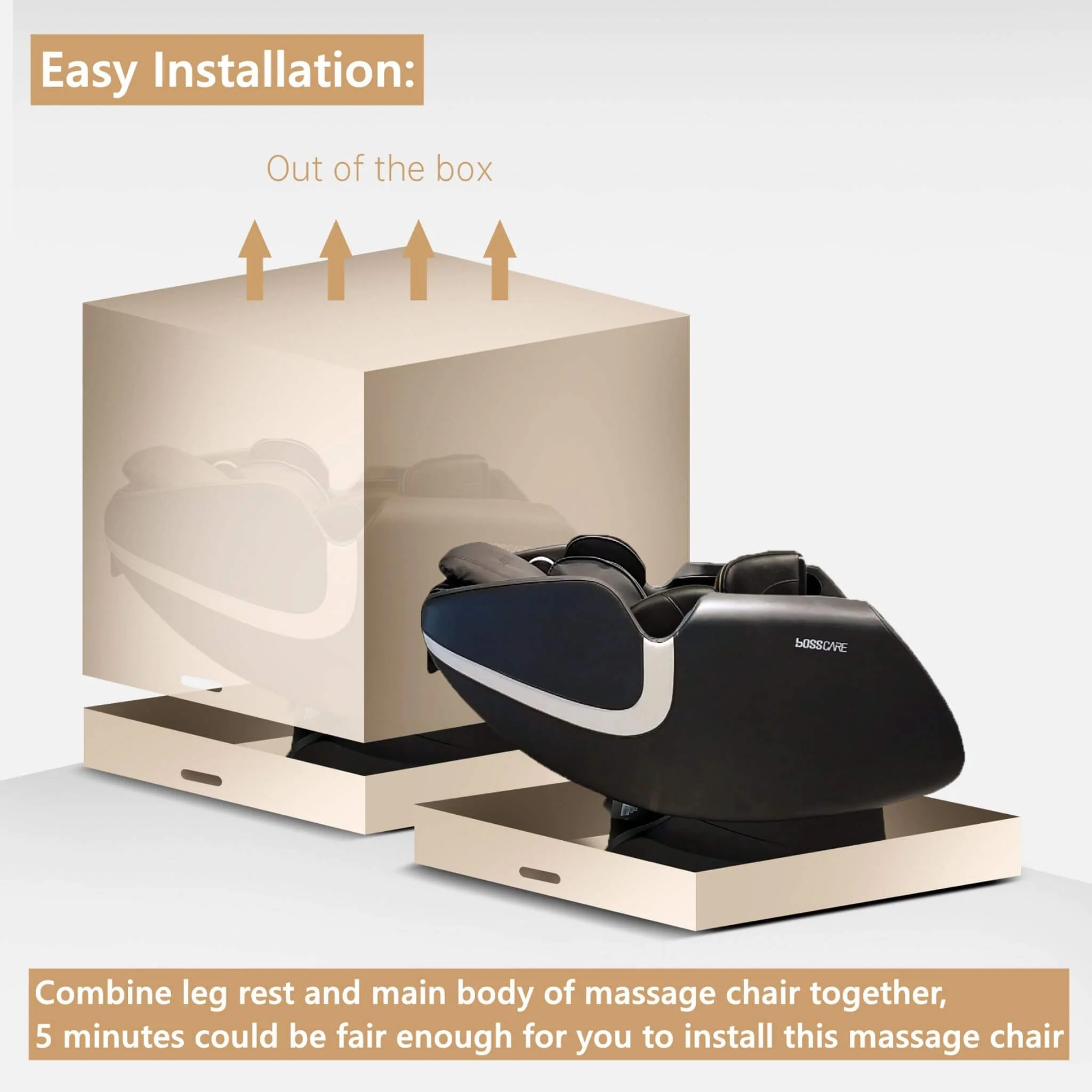 Bosscare Full-Body Zero-Gravity Leather Massage Chair With Zero Gravity And Bluetooth [GR8012] (SAK12074) - Image 10