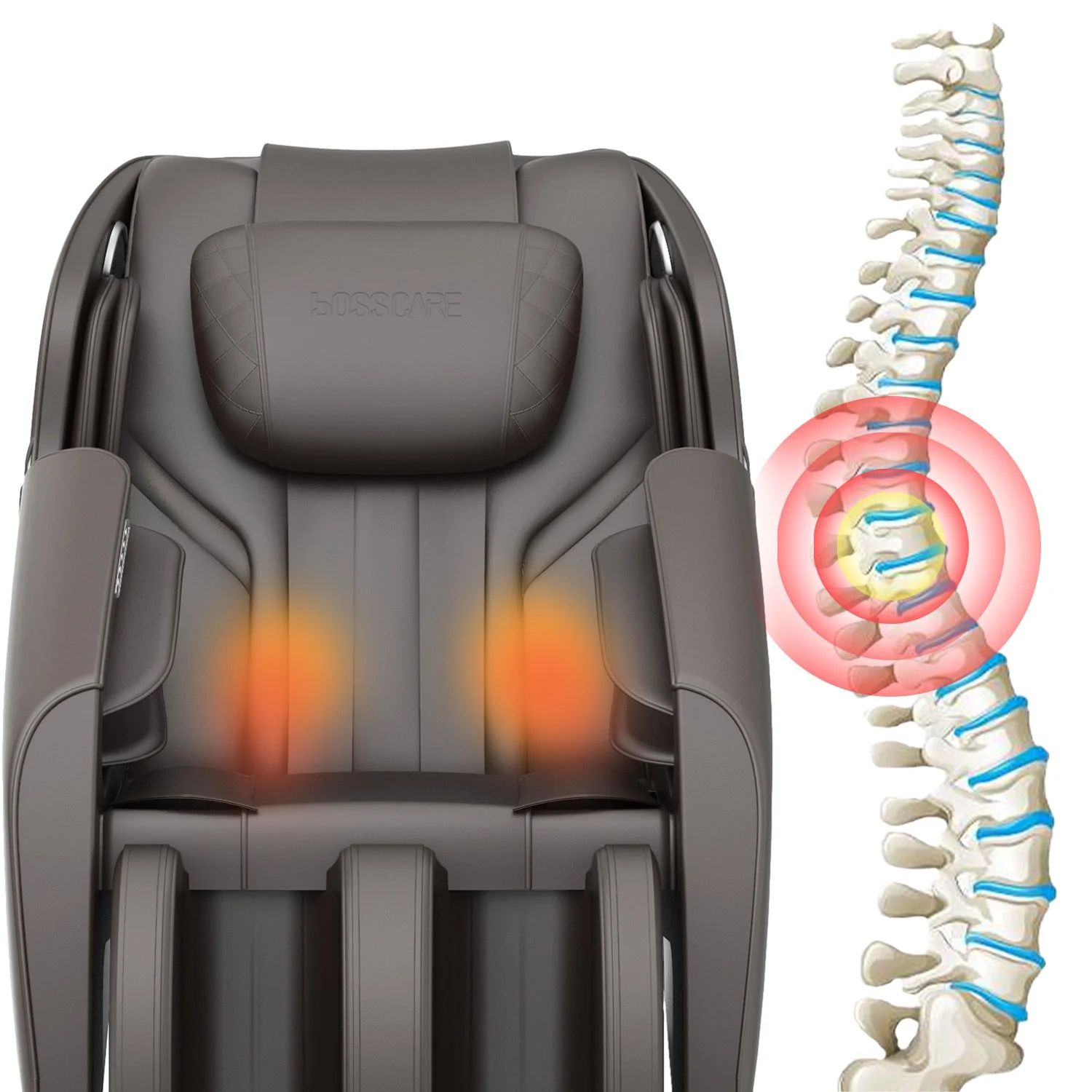 Bosscare Full-Body Zero-Gravity Leather Massage Chair With Zero Gravity And Bluetooth [GR8012] (SAK12074) - Image 13