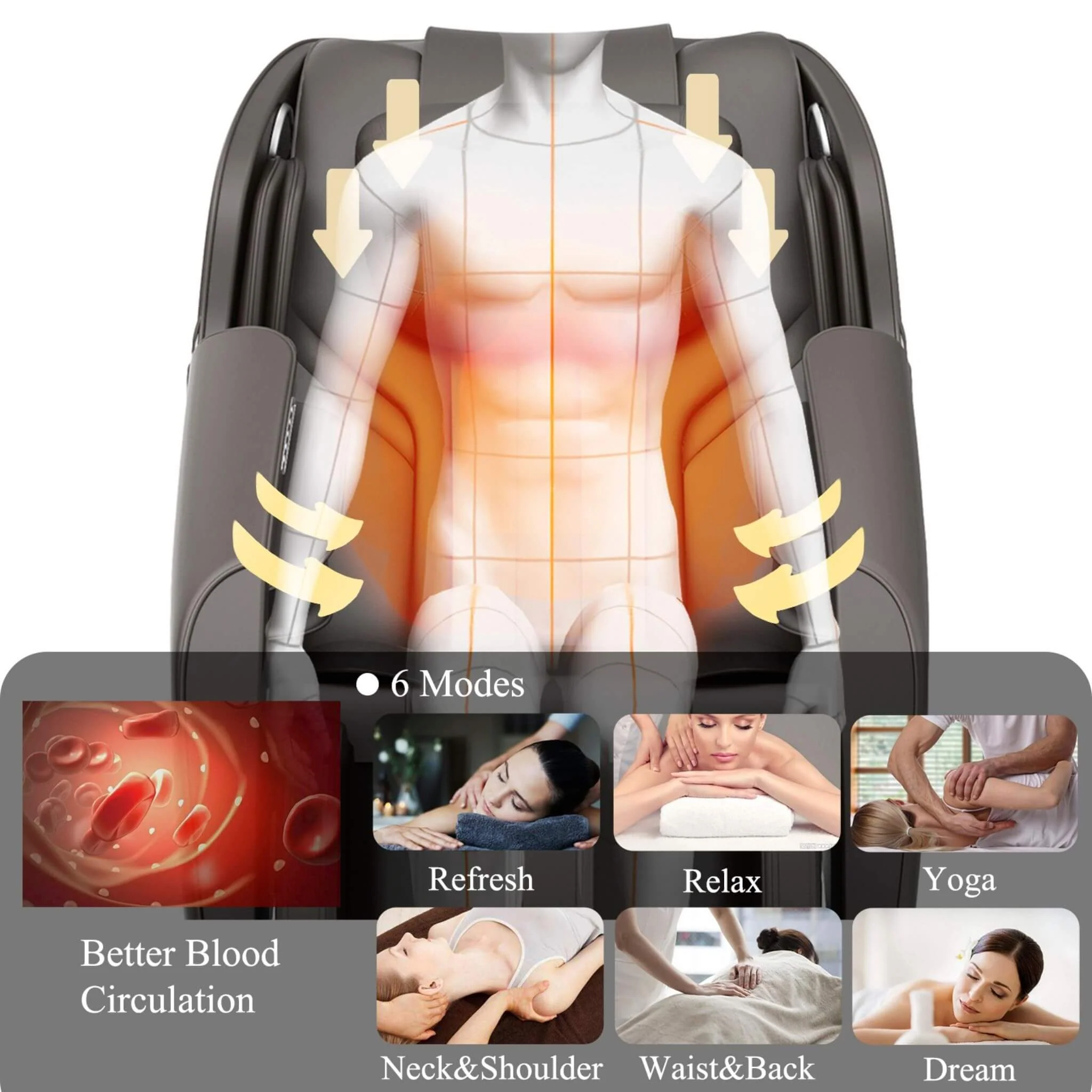 Bosscare Full-Body Zero-Gravity Leather Massage Chair With Zero Gravity And Bluetooth [GR8012] (SAK12074) - Image 4