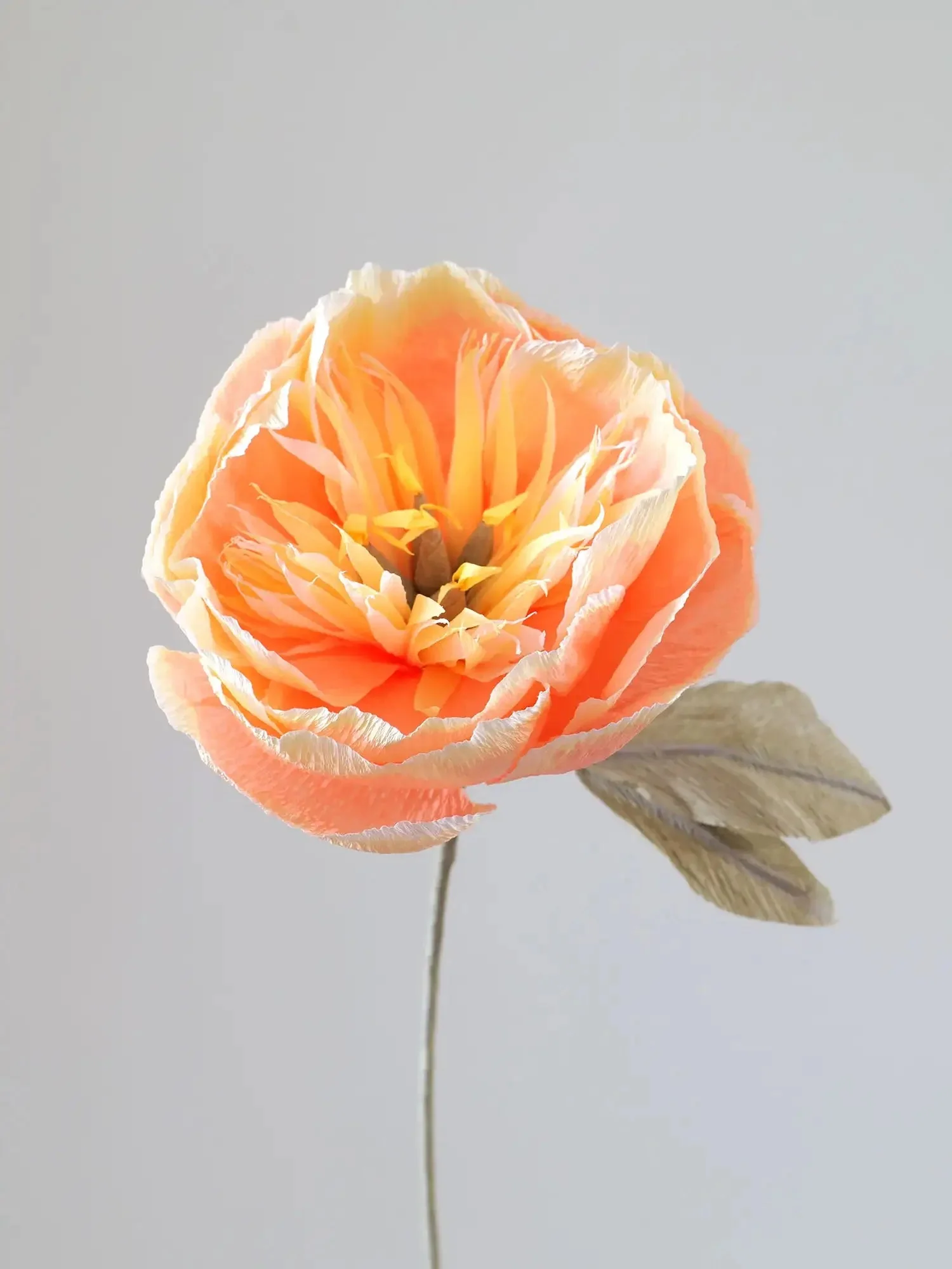 Bowl Peony Single Stem | Handcrafted Paper Flower - Image 4