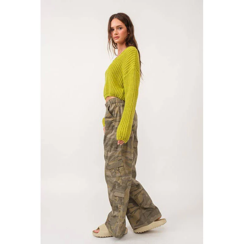 Brat Green Asymmetric Neckline Knit Crop Top Sweater [Available in SM and M] - Image 7