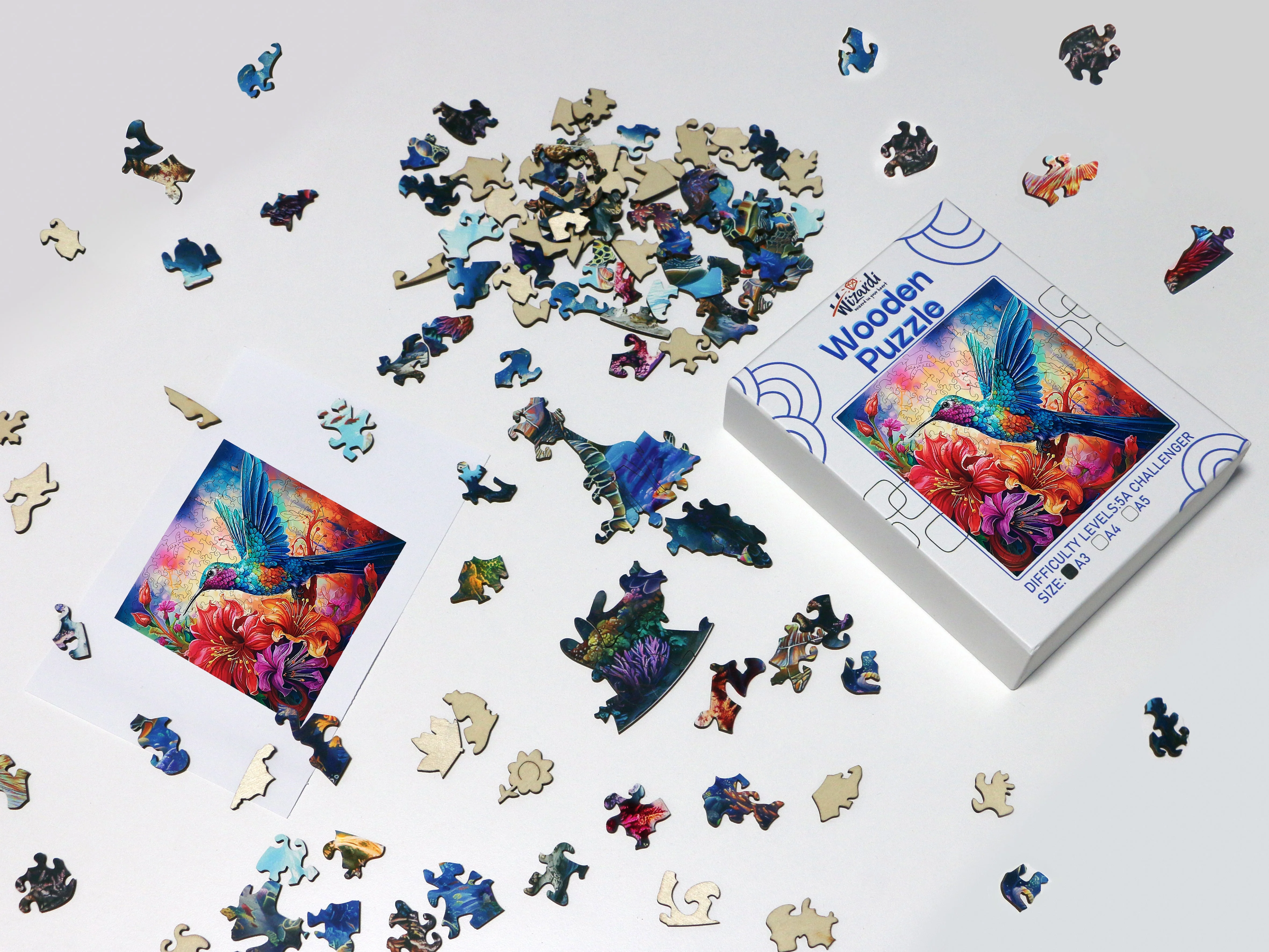 Bright Bird - Jigsaw Wooden Puzzle by Wizardi F07N9-3 - Image 2