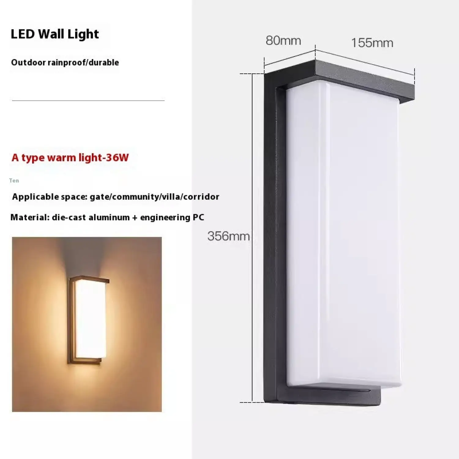 Bright Wall LED Light with 30 Beads in Warm White & White Options - Image 7