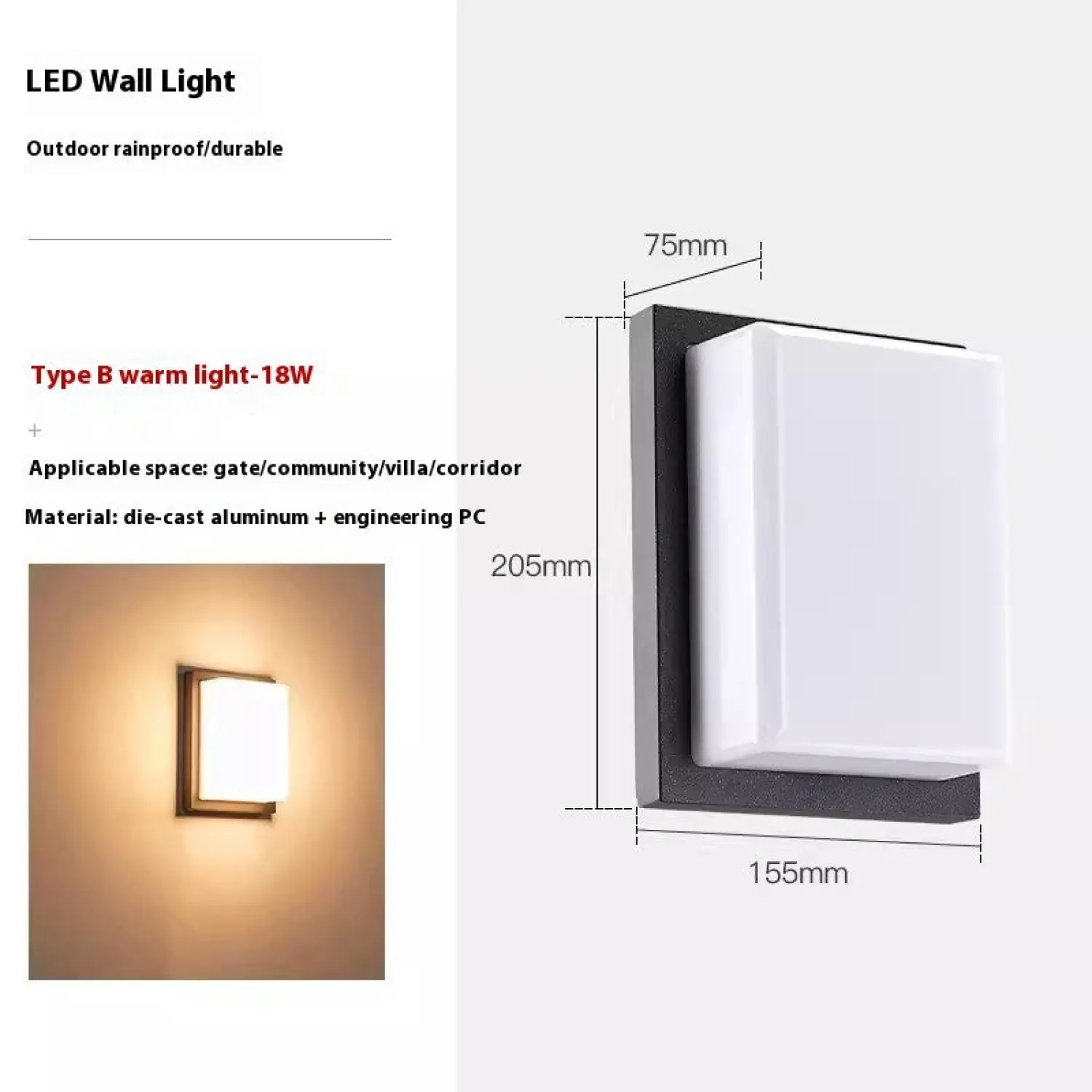 Bright Wall LED Light with 30 Beads in Warm White & White Options - Image 8
