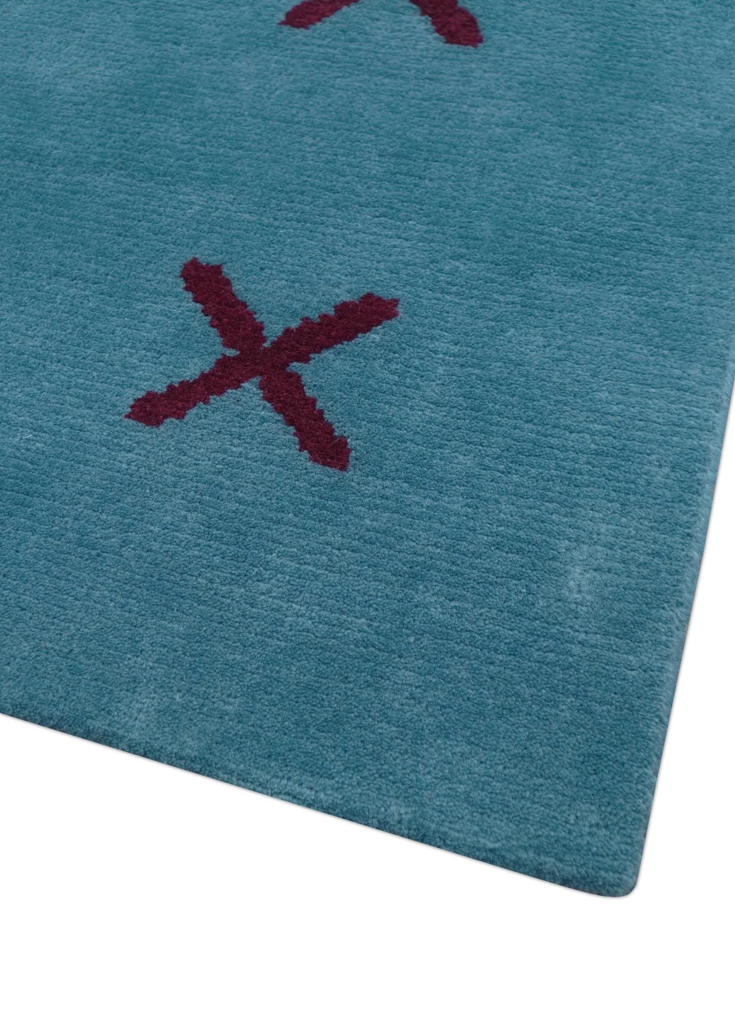 Brisk Custom Made Contemporary Design Blue Hand Knotted Wool Rug - Image 5