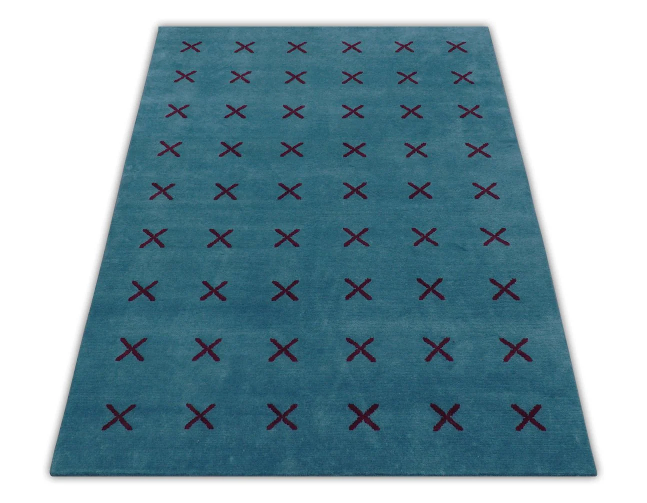 Brisk Custom Made Contemporary Design Blue Hand Knotted Wool Rug - Image 9