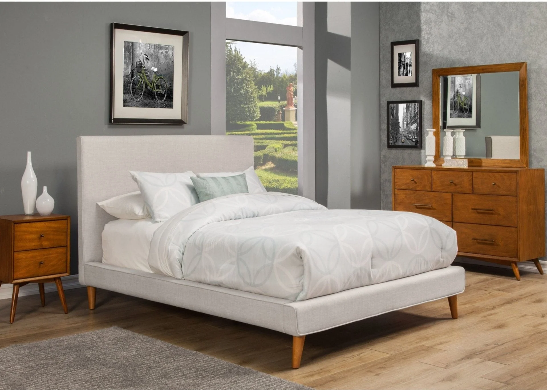 Britney Bed, Light Grey Linen - Image 2