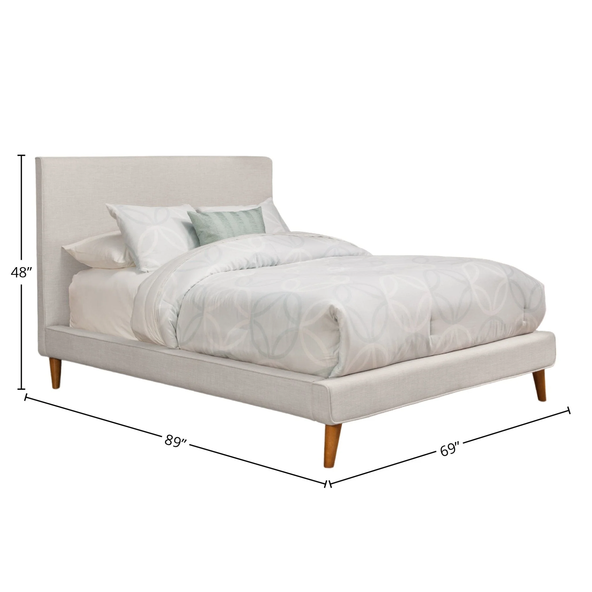 Britney Bed, Light Grey Linen - Image 6