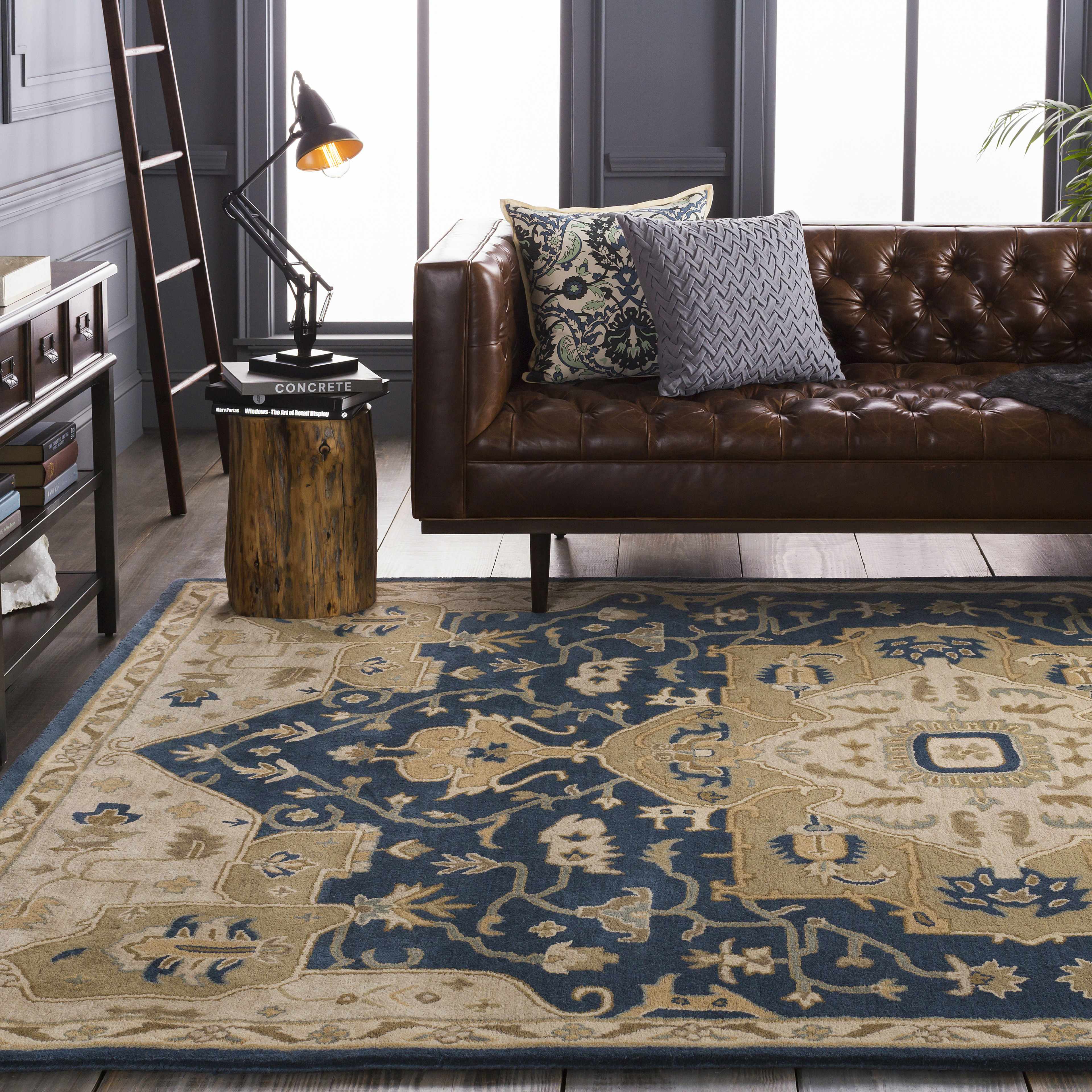 Broomfield 1145 Hand Tufted Blue Wool Rug - Image 2