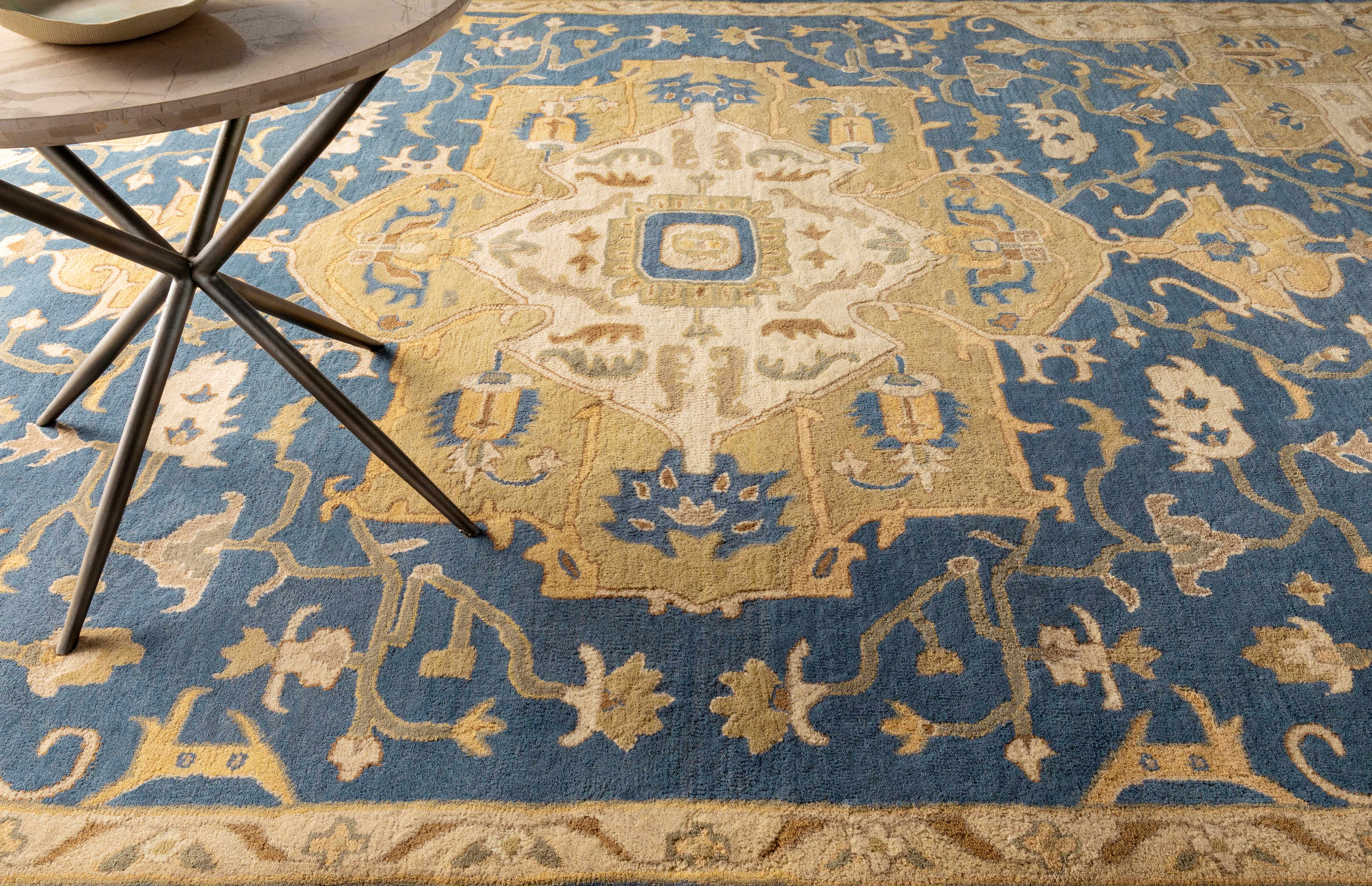 Broomfield 1145 Hand Tufted Blue Wool Rug - Image 3