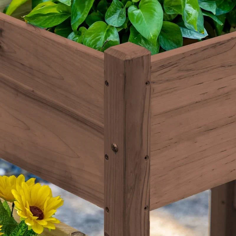 Brown 3 Wooden Elevated Planter Raised Garden Beds - Image 4