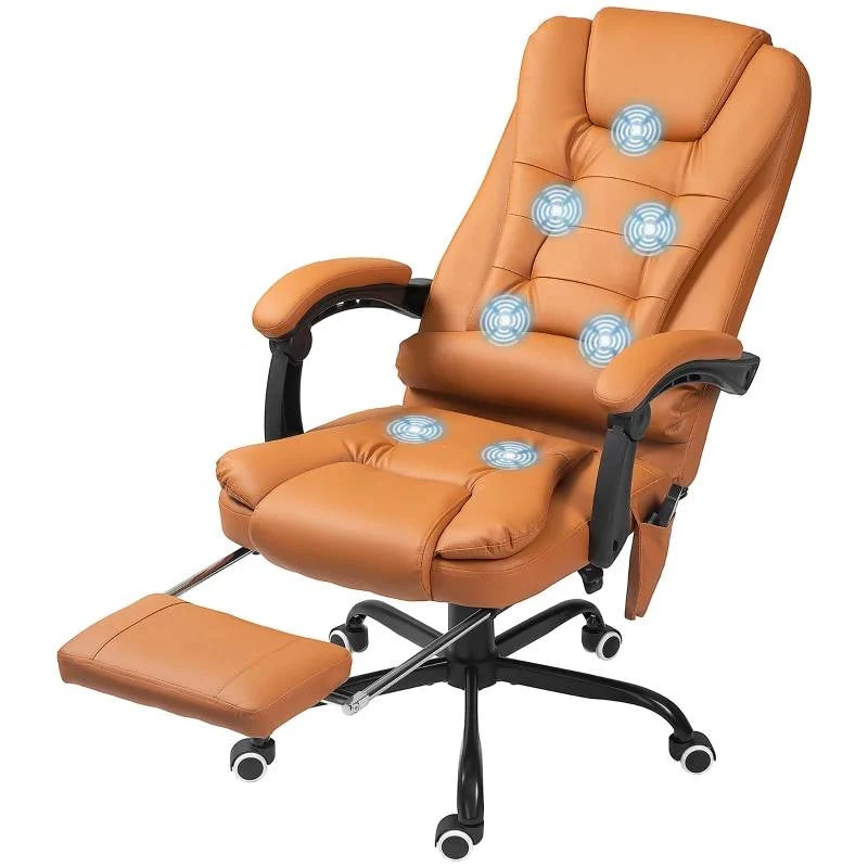 Brown 7 Mode Vibrating High Back Executive Massage Adjustable Office Chair - Image 2