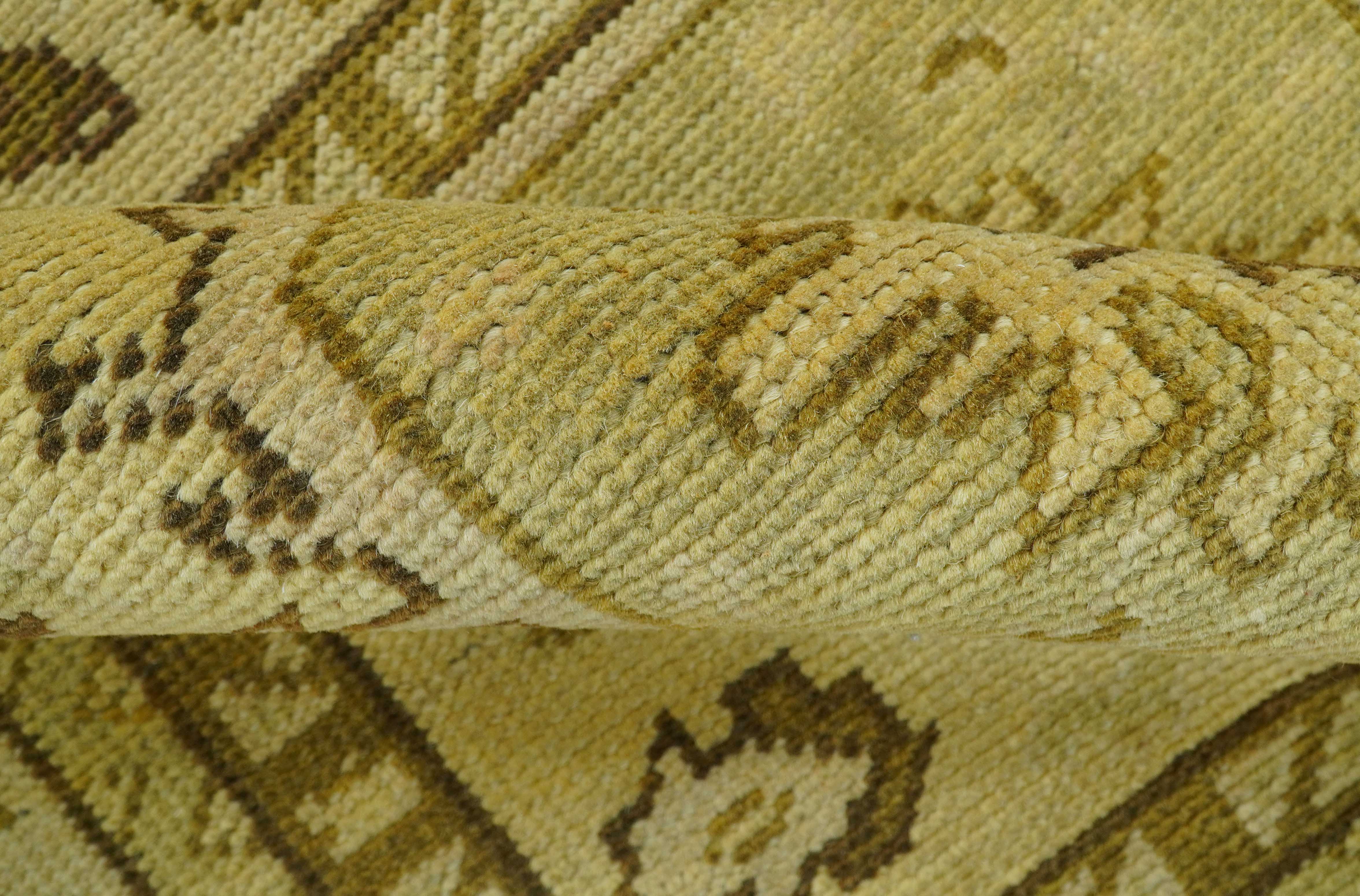 Brown And Beige Modern Traditional Design 5x8 Hand Knotted Wool Area Rug - Image 9
