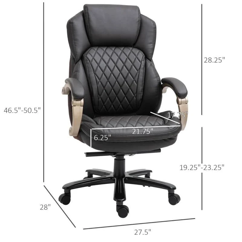 Brown Big and Tall Diamond Stitching Executive Adjustable Height Office Chair - Image 5