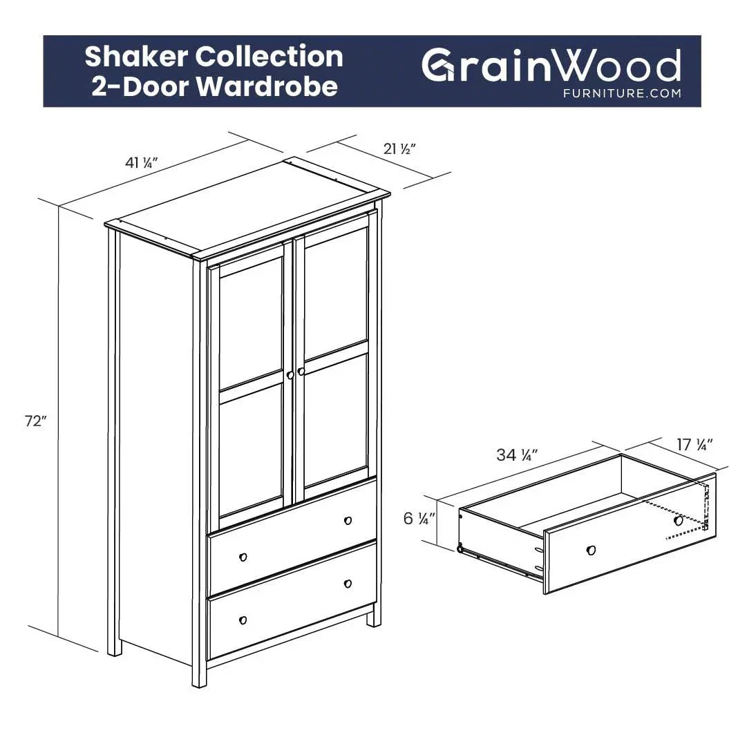 Brown Espresso Solid Wood Bedroom Armoire Wardrobe Cabinet with Hanging Bar - Image 5