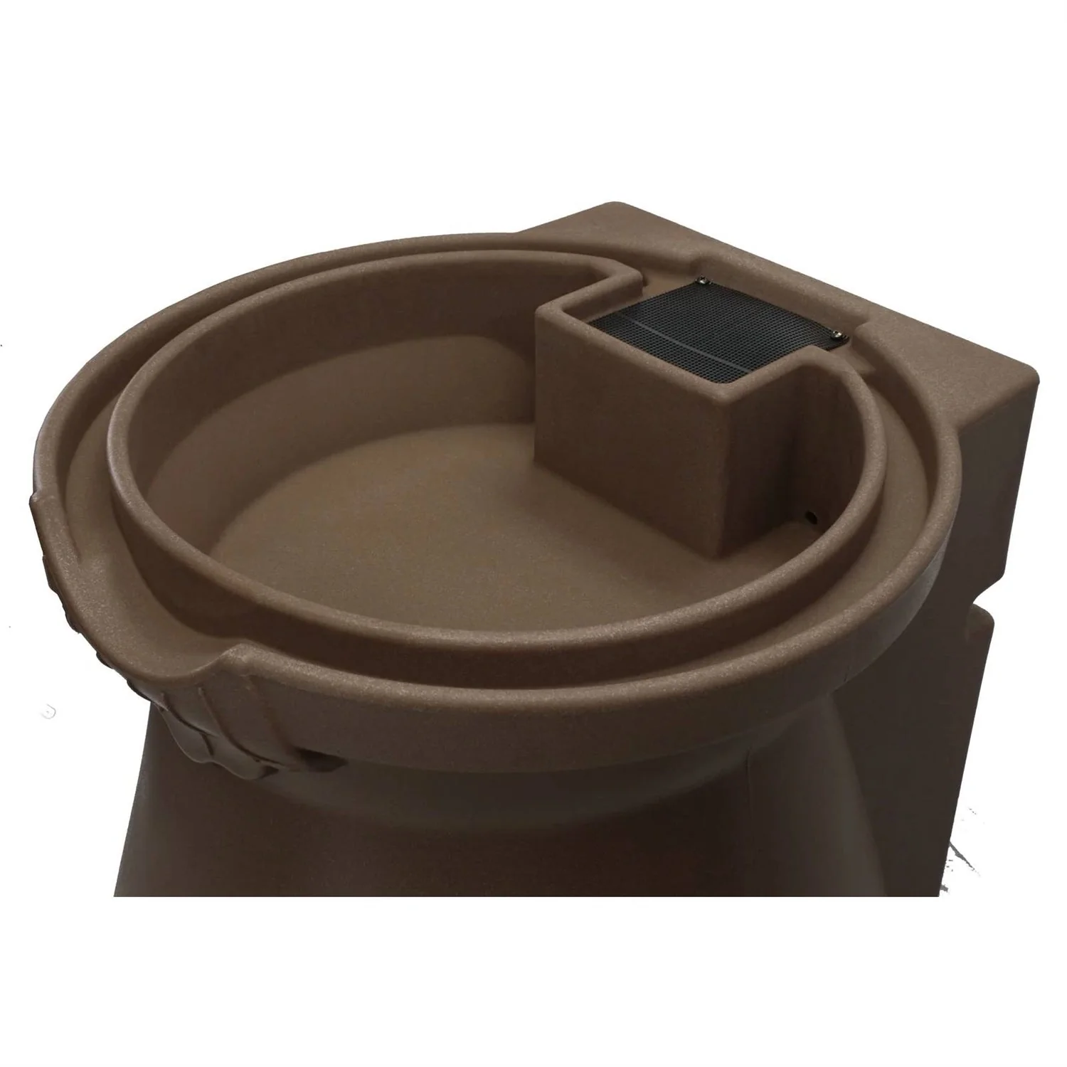 Brown Oak 65 Gallon Plastic Urn Rain Barrel with Planter Top - Image 3