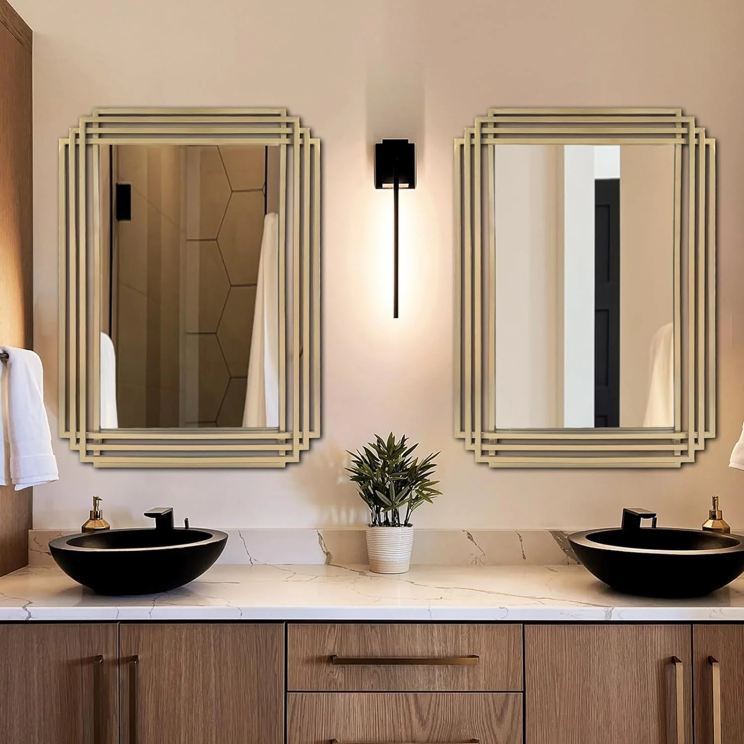 Brushed Gold Wall Mirror 24x36