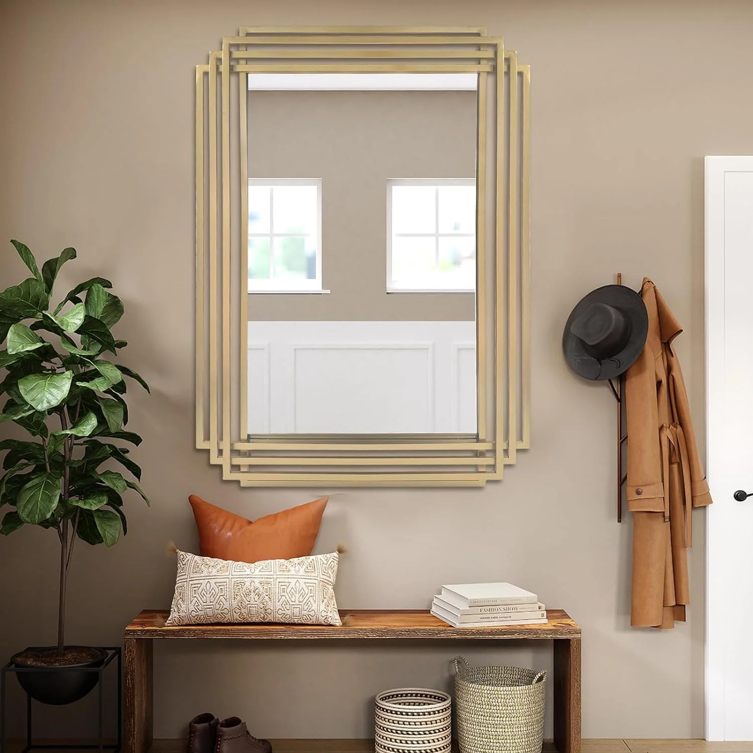 Brushed Gold Wall Mirror 24x36 - Image 2