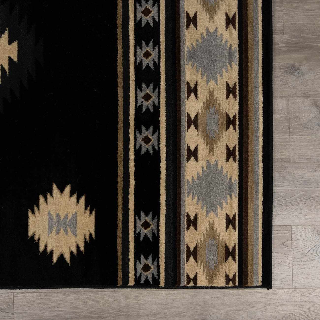 Buckhaven Black Southwestern Area Rug - Image 7