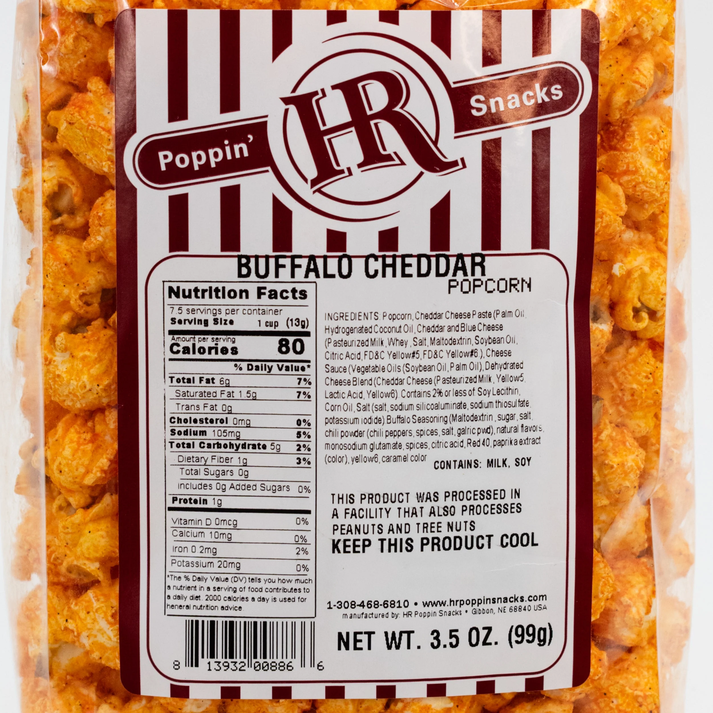 Buffalo Cheddar Popcorn | 3.5 oz | Pack of 2 | HR Poppin' Snacks - Image 6