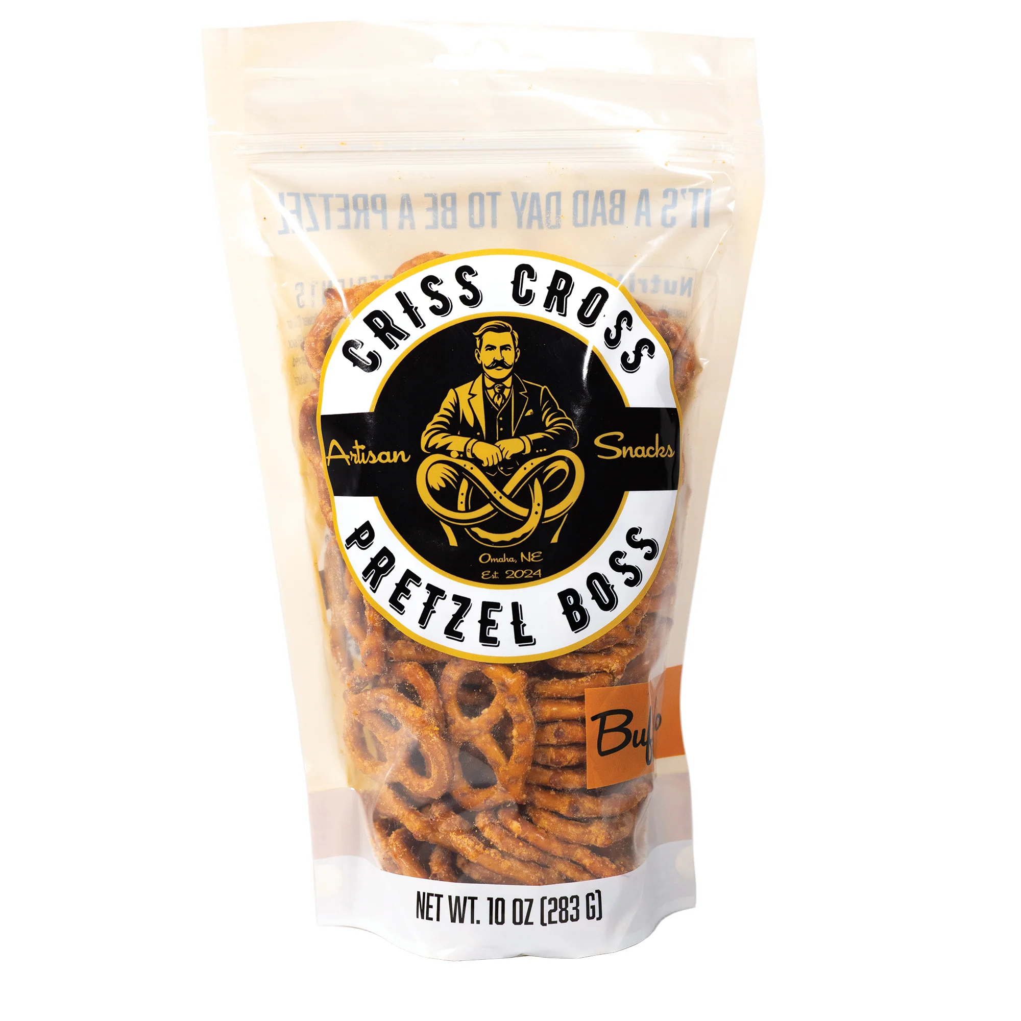 Buffalo Flavored Pretzels | Pack of 2 | 10 oz | Criss Cross Pretzel Boss - Image 2