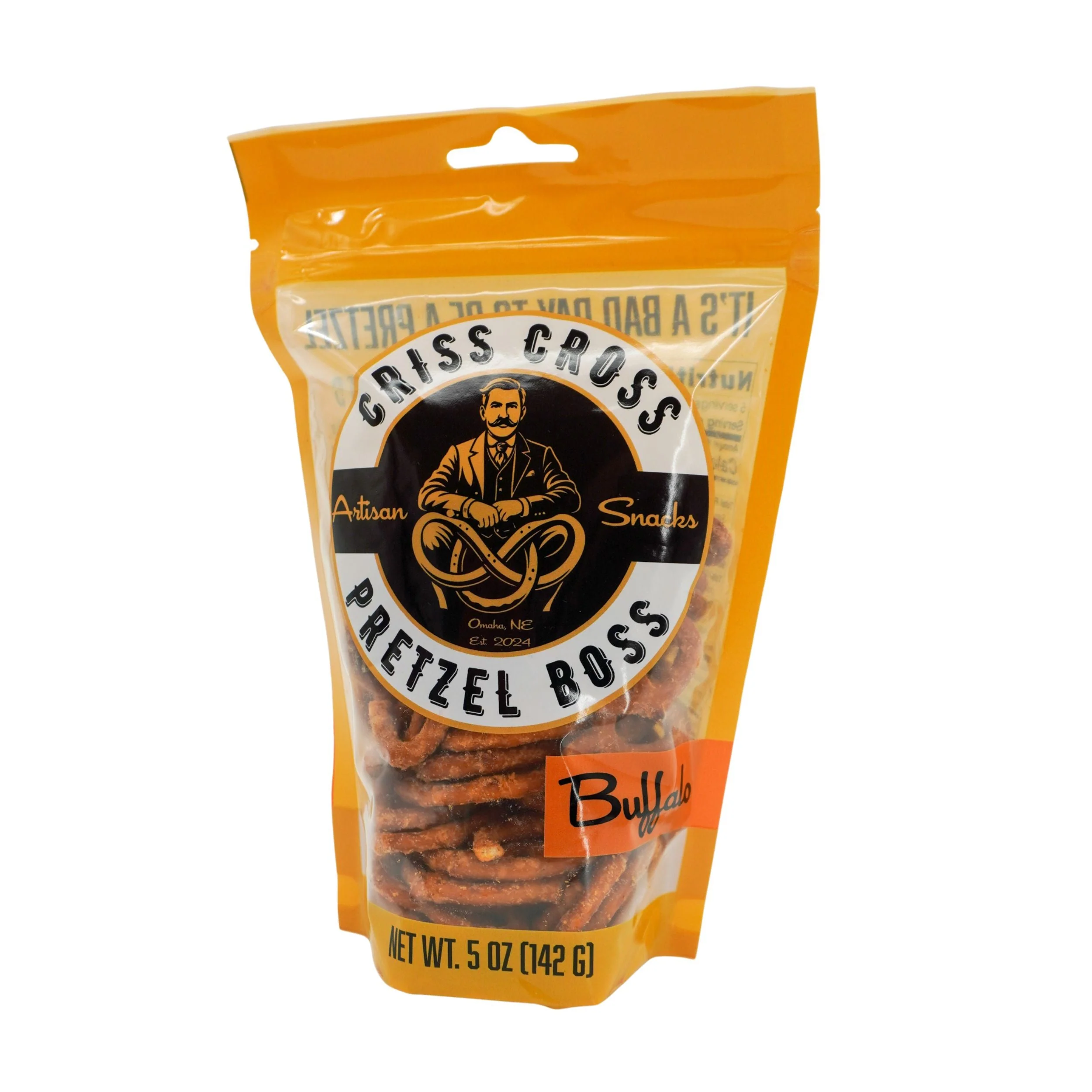 Buffalo Flavored Pretzels | Pack of 3 | 5 oz | Criss Cross Pretzel Boss - Image 2