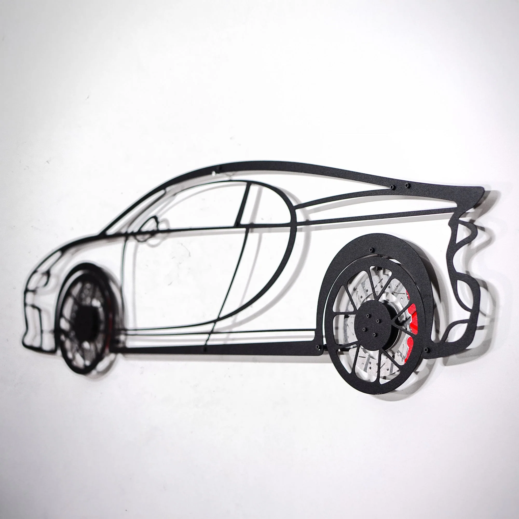Bugatti Wall Art – Luxury Steel Silhouette with Spinning Wheels-KAFMEKA018 - Image 3