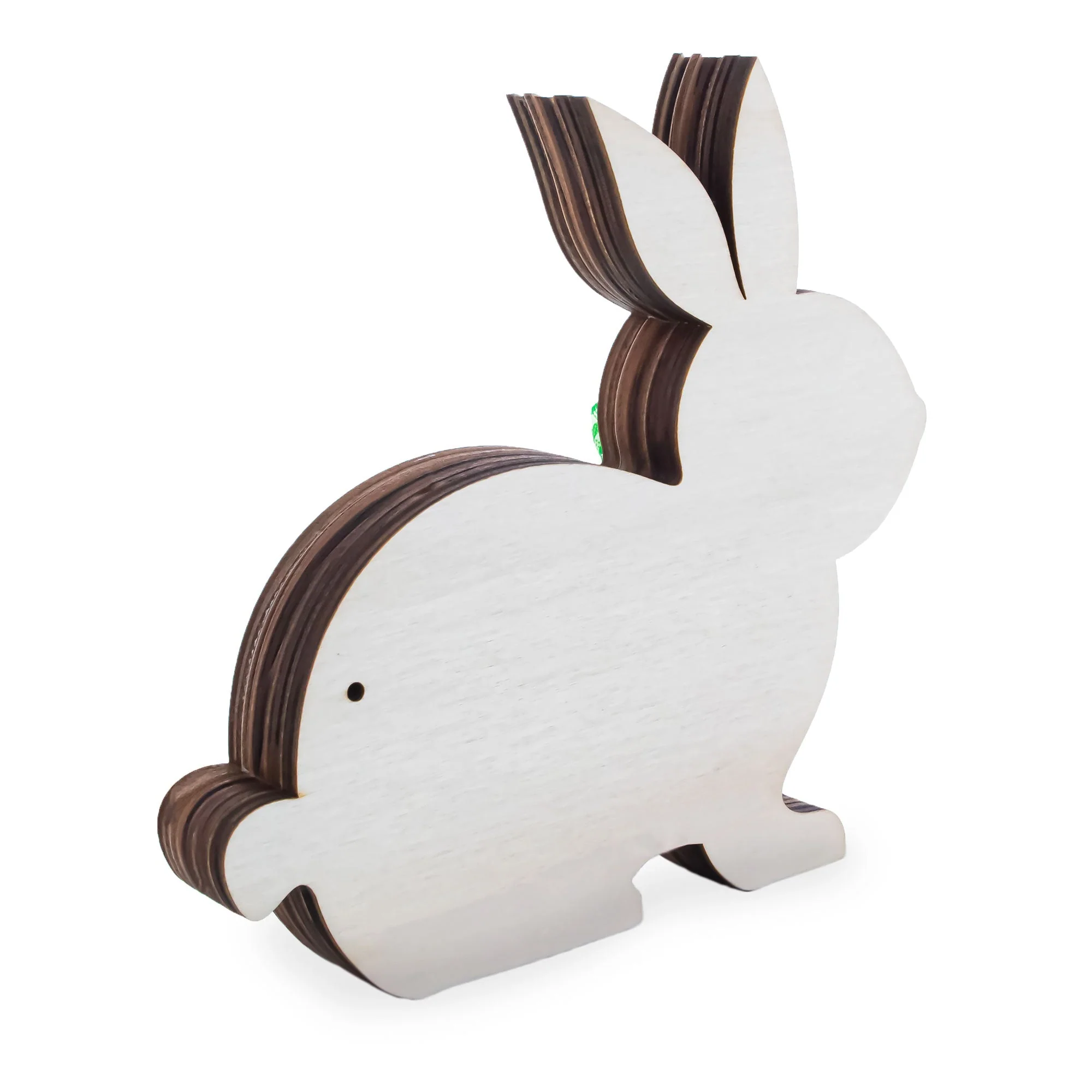 Bunny Shape Spring Garden with Butterflies Wooden Figurine - Image 3